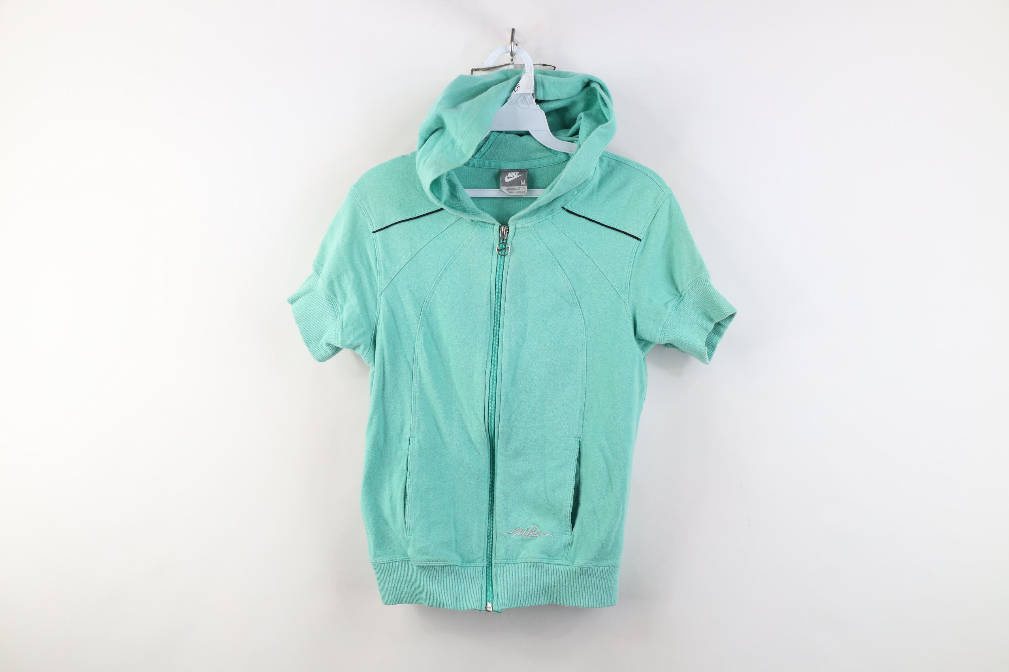 Nike Vintage Y2K Nike Cropped Short Sleeve Full Zip Hoodie Size M / US 6-8 / IT 42-44 - 1 Thumbnail