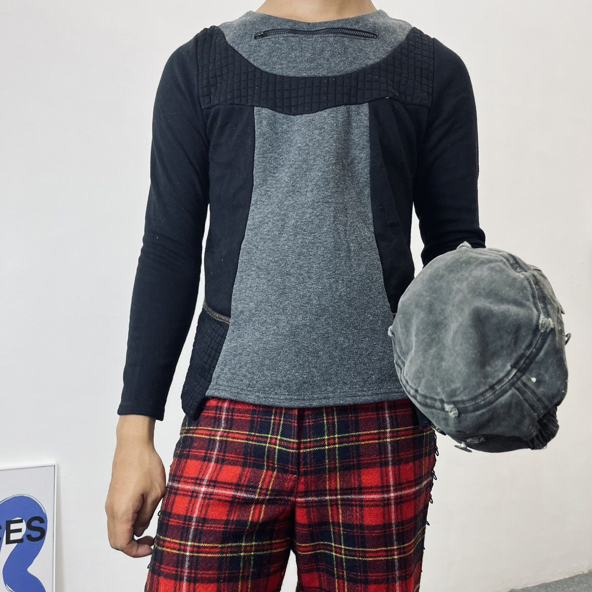 Japanese Brand Asymmetrical Paneled Knit Top – Avant-Garde Style Size US M / EU 48-50 / 2 - 2 Thumbnail