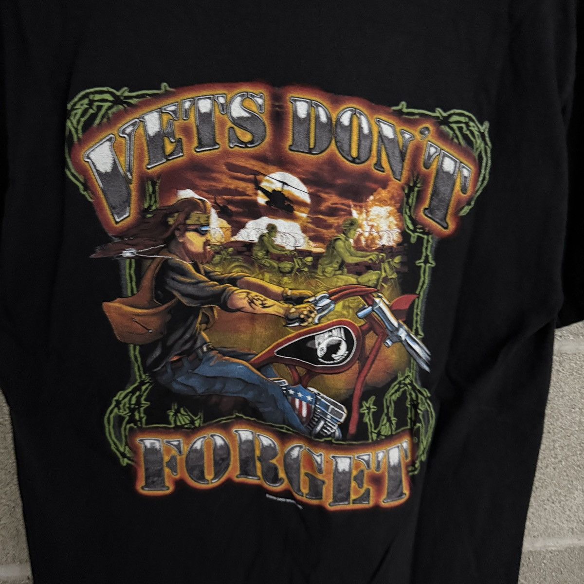AAA Vintage 2006 AAA Vets Don't Forget Black Biker Tee Mens M Size US M / EU 48-50 / 2 - 5 Thumbnail