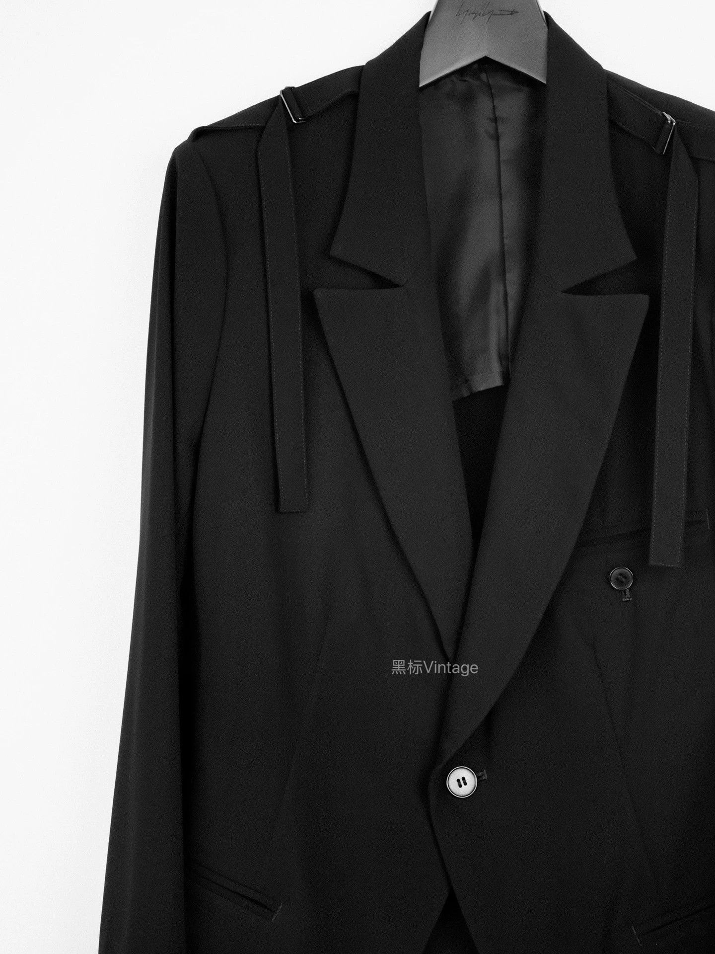 Yohji Yamamoto Yohji Yamamoto 09ss Vintage Red Line Epaulet Strap Jacket Size L / US 10 / IT 46 - 2 Thumbnail
