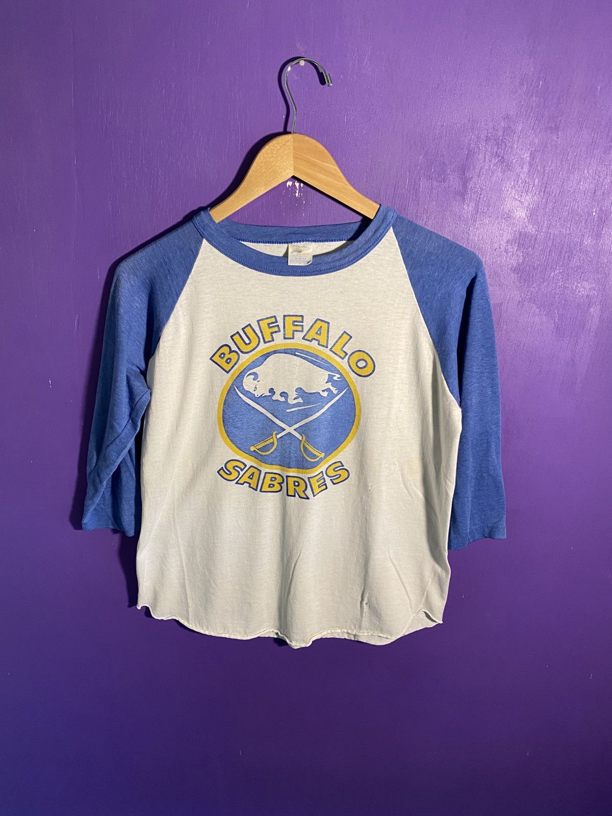 Vintage 80s Buffalo Sabres hockey raglan t-shirt