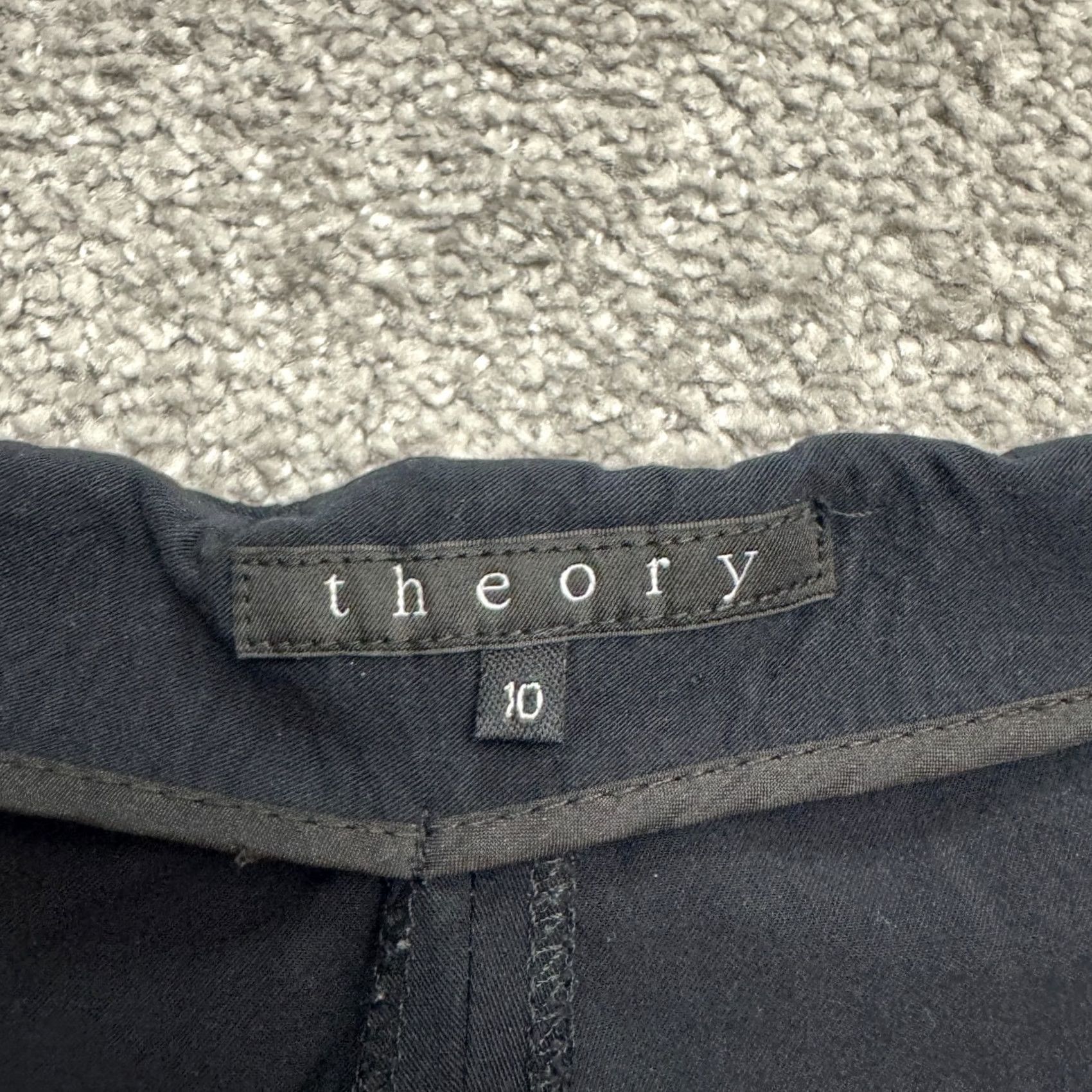 Theory Theory Womens Pants Slim Fit Ankle 10 Navy Blue Zip Stretch Comfortable Breathable Casual Dressy Business Size 32" / US 10 / IT 46 - 6 Thumbnail