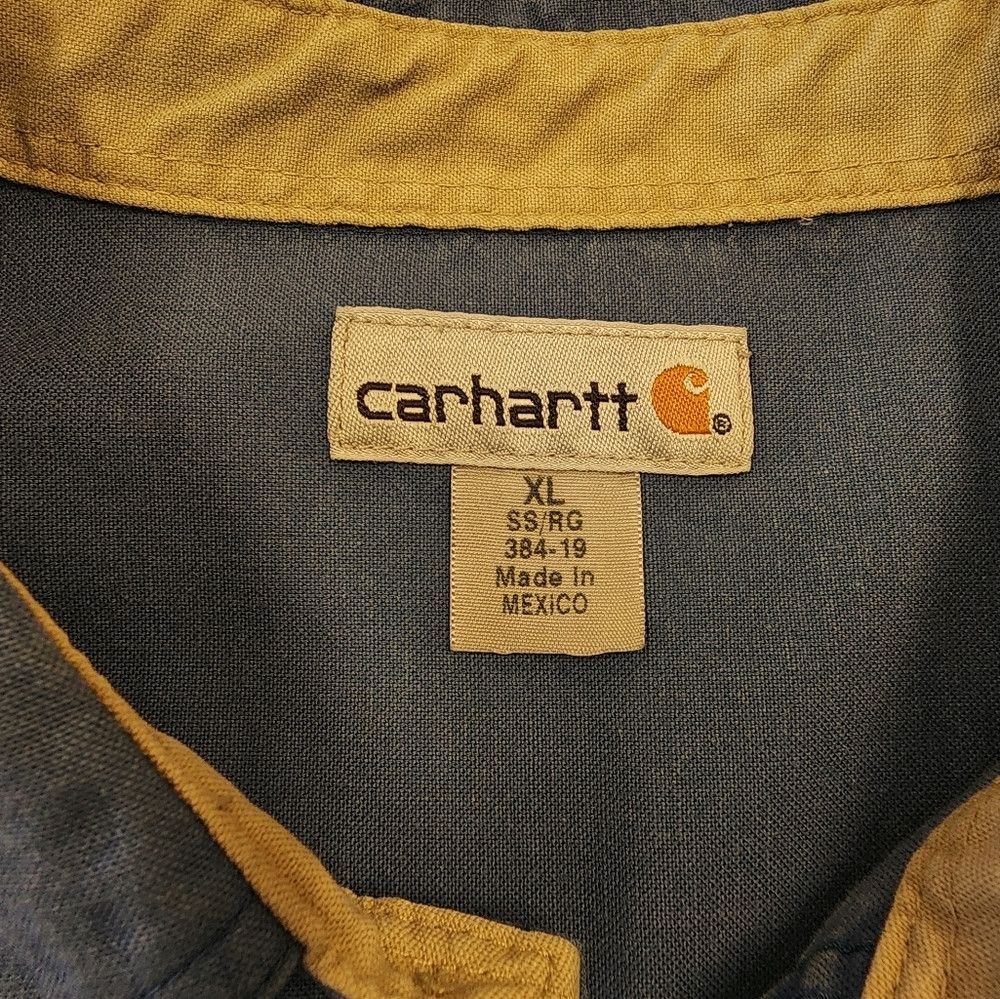 Carhartt Carhartt Blue Workwear Button Front Short Sleeve Shirt Size US XL / EU 56 / 4 - 2 Thumbnail
