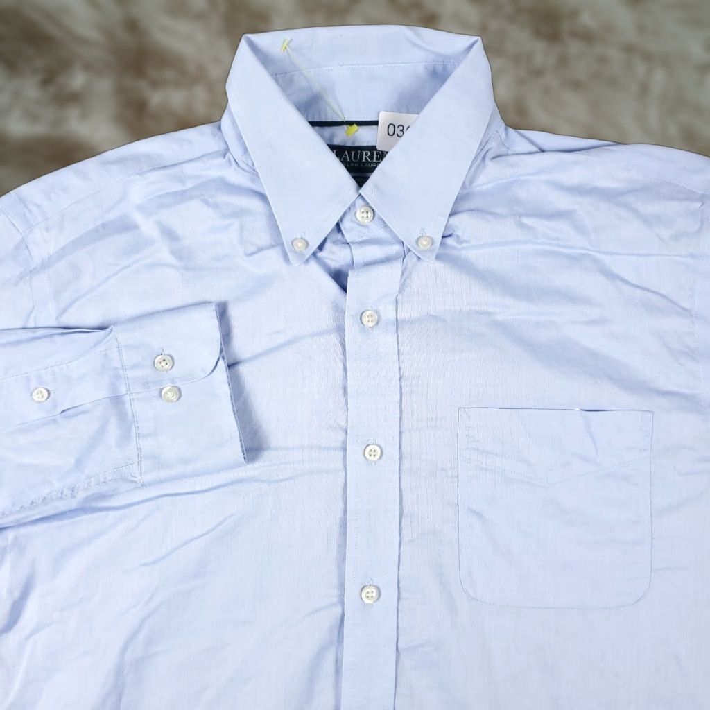 Ralph Lauren Ralph Lauren Dress Shirt Mens 16 Blue Long Sleeve Button-Up Cotton Classic Size 42R - 1 Thumbnail