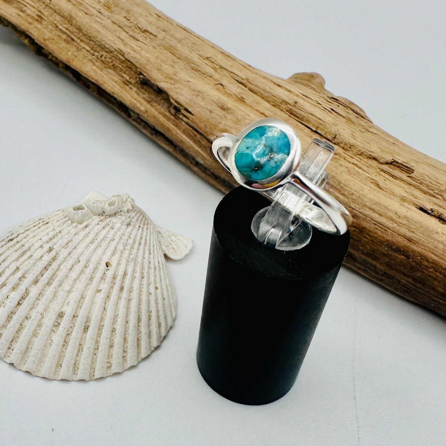 The Unbranded Brand Sterling Silver Genuine Turquoise Ring, Boho Ring Size ONE SIZE - 3 Thumbnail