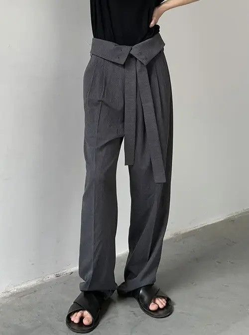 VIBE Cleanfit retro folded flap high waisted pleated pants Size US 30 / EU 46 - 2 Thumbnail