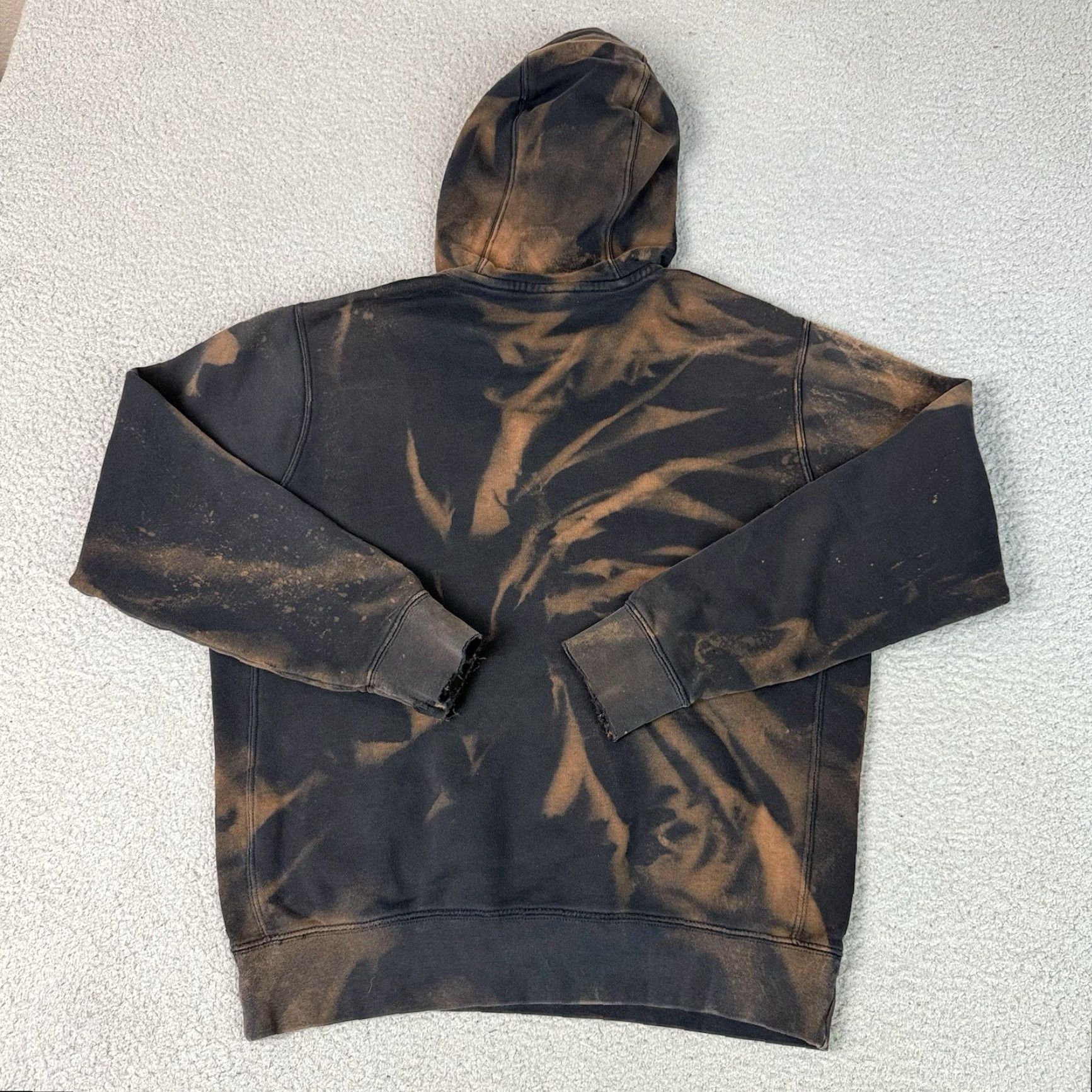 Nike VINTAGE Nike Hoodie Adult Medium Black Bleached Dyed Sweatshirt Grunge Skate Distressed Size US M / EU 48-50 / 2 - 6 Thumbnail