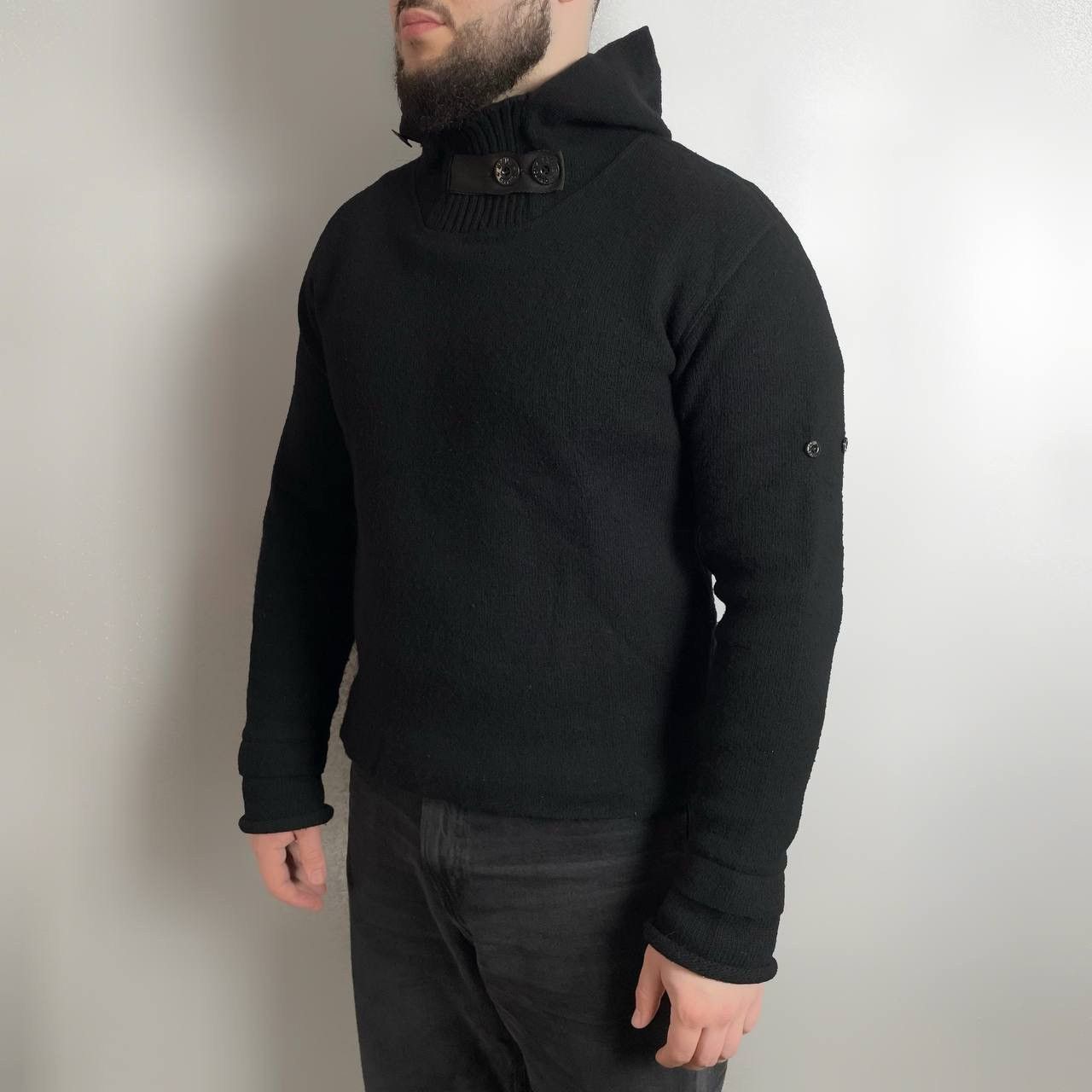 Stone Island Vintage Stone Island A/W 2002 Knitted Hooded Sweater M/L Size US M / EU 48-50 / 2 - 2 Thumbnail