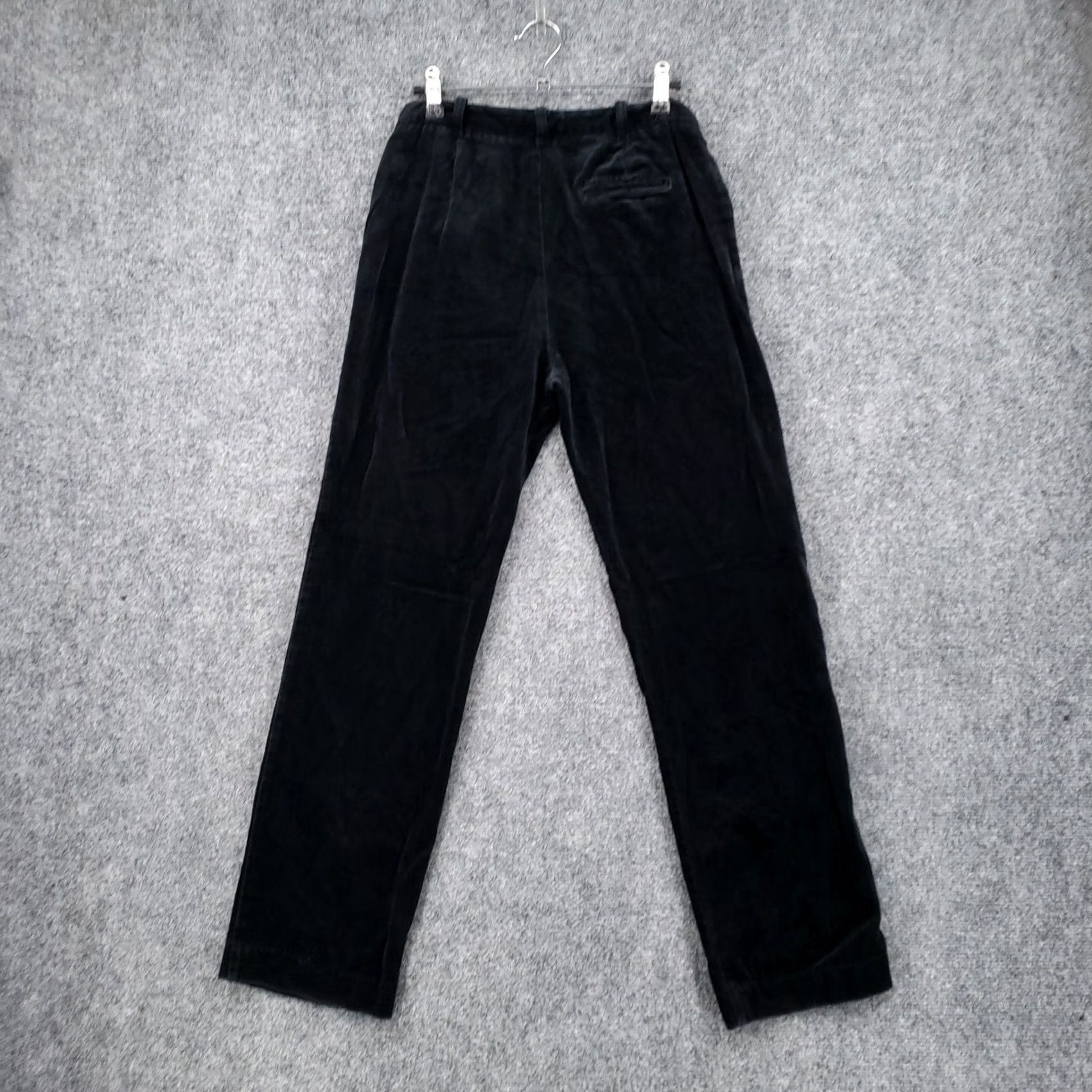 Gap VINTAGE Gap Pants Womens 4 Black Velour Straight Leg Mid Rise Ankle Y2K Size 27" / US 4 / IT 40 - 2 Thumbnail