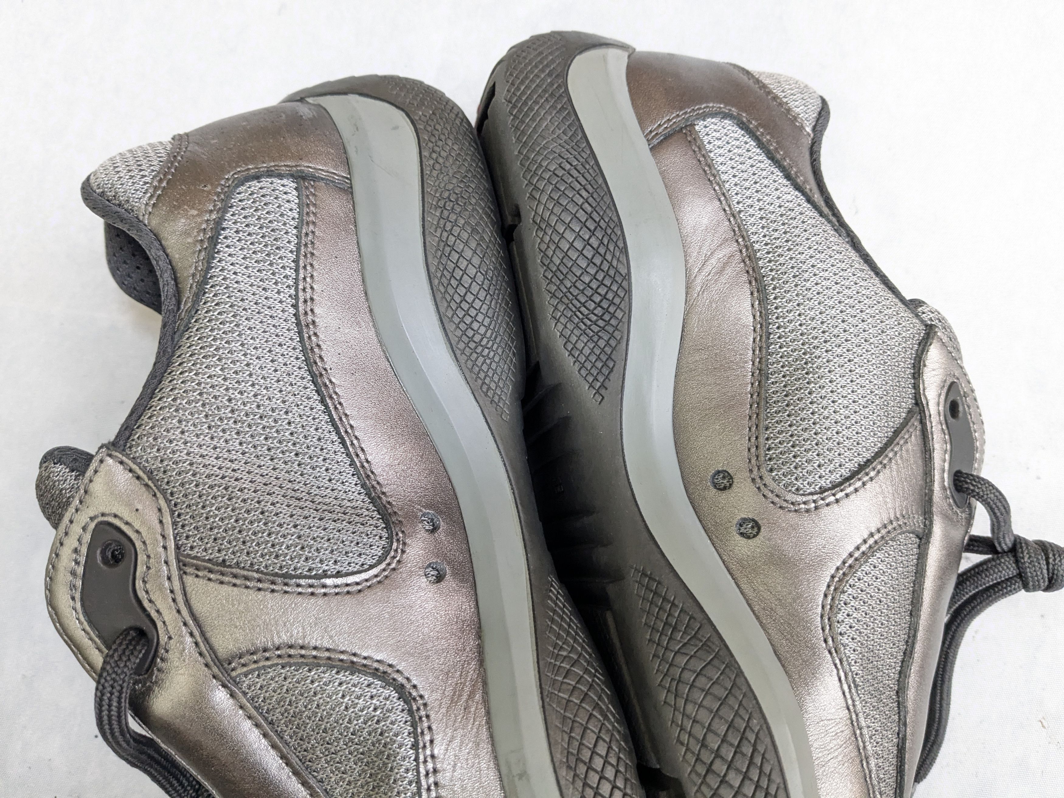 Prada Prada America's Cup Sneakers Silver 7 Leather Low Tops Size US 7 / EU 40 - 10 Thumbnail