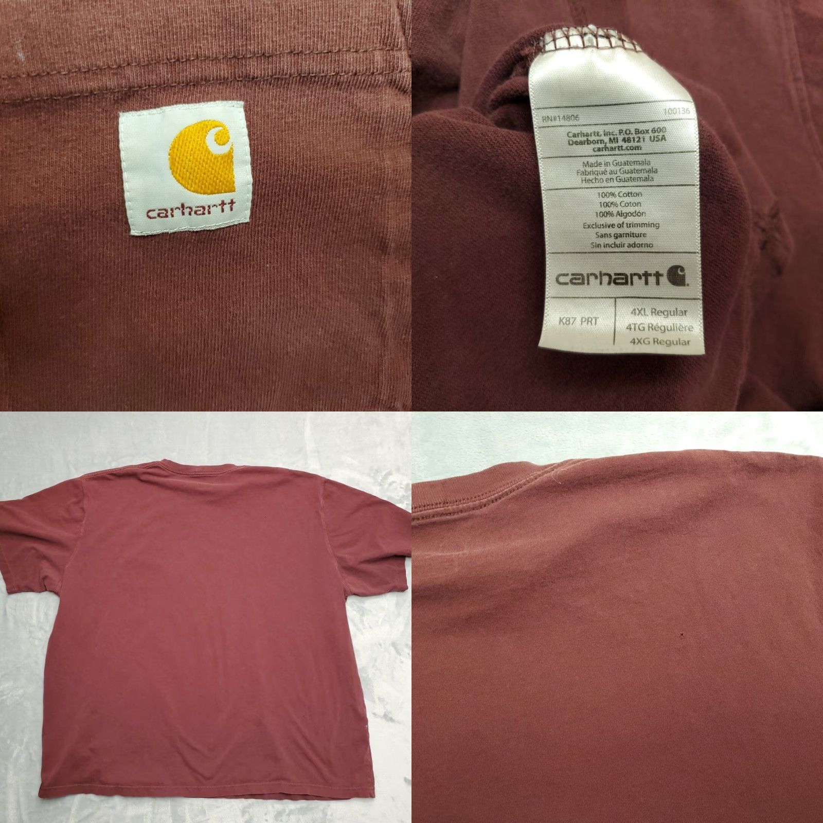 Carhartt Carhartt Shirt Mens 4XL Red Original Fit Crewneck Short Sleeve Pocket Tee Size US XXL / EU 58 / 5 - 8 Thumbnail