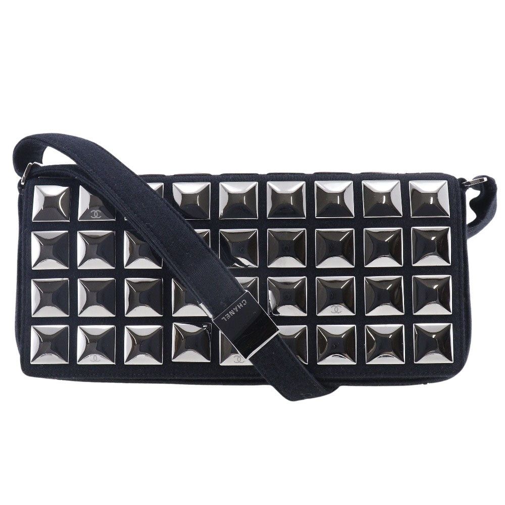 Chanel Chocolate Bar Black Cotton Shoulder Bag (Pre-Owned) Size ONE SIZE - 1 Thumbnail