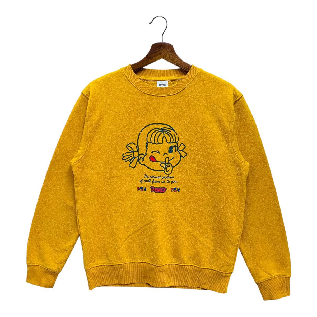 Japanese Brand Japanese Character Sweatshirt Mustard Yellow Peko Chan M Size US M / EU 48-50 / 2 - 1 Thumbnail
