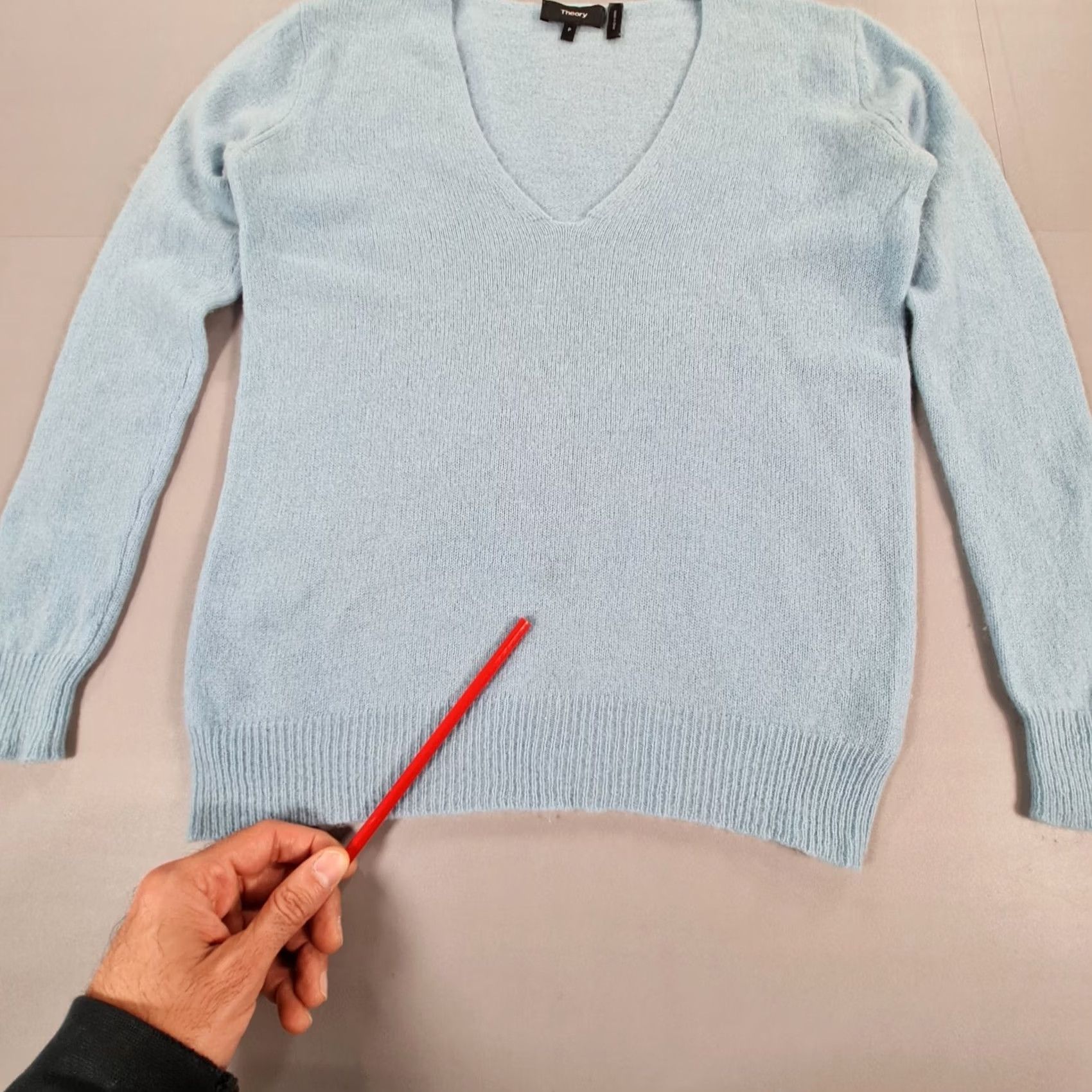 Theory Theory Womens Jumper Blue Small Pullover V Neck 100% Cashmere Knit Size S / US 4 / IT 40 - 4 Thumbnail