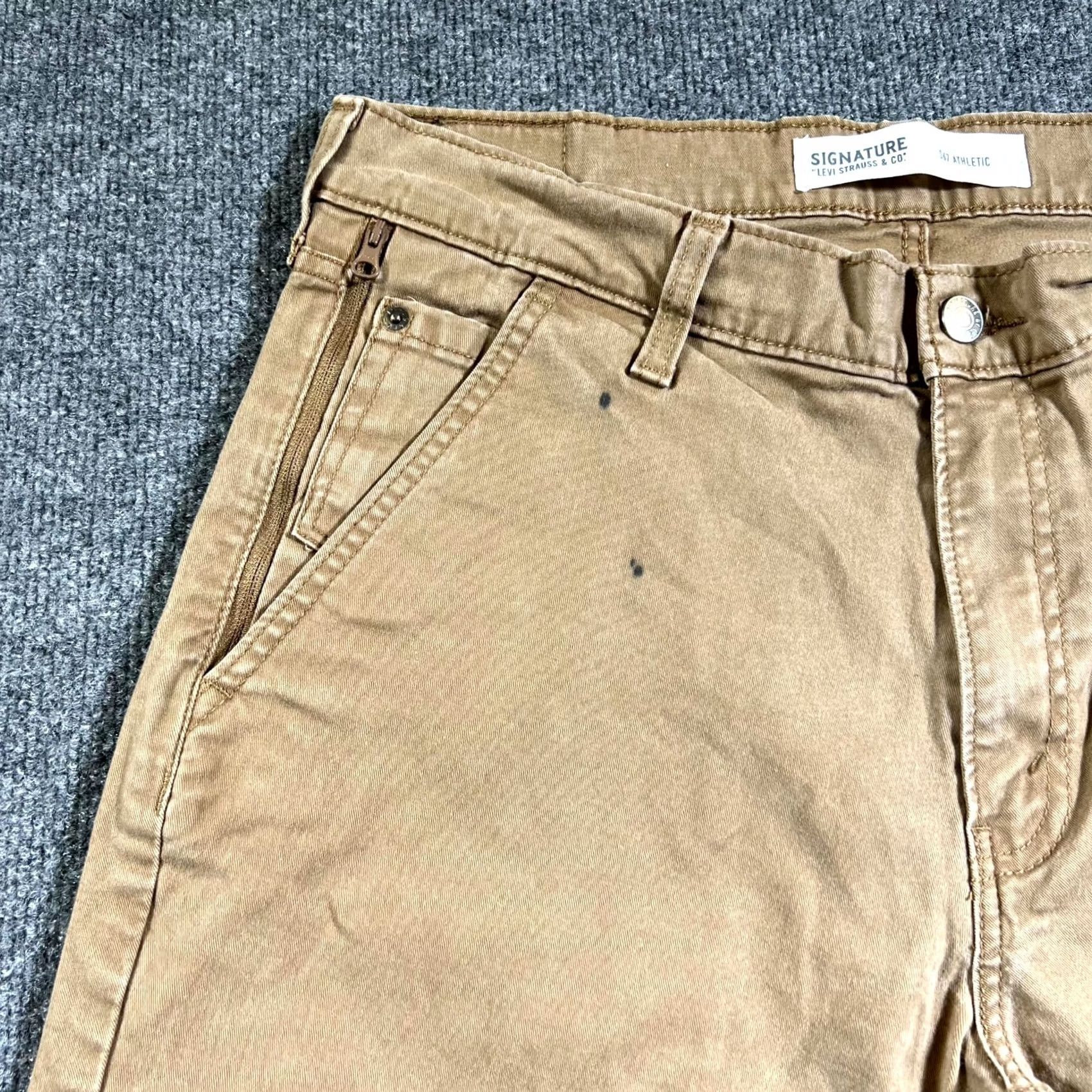 Levi's Levi's Signature S67 Athletic Pants Men's 34x34 Tan Straight Leg Chino Pants Size US 34 / EU 50 - 3 Thumbnail