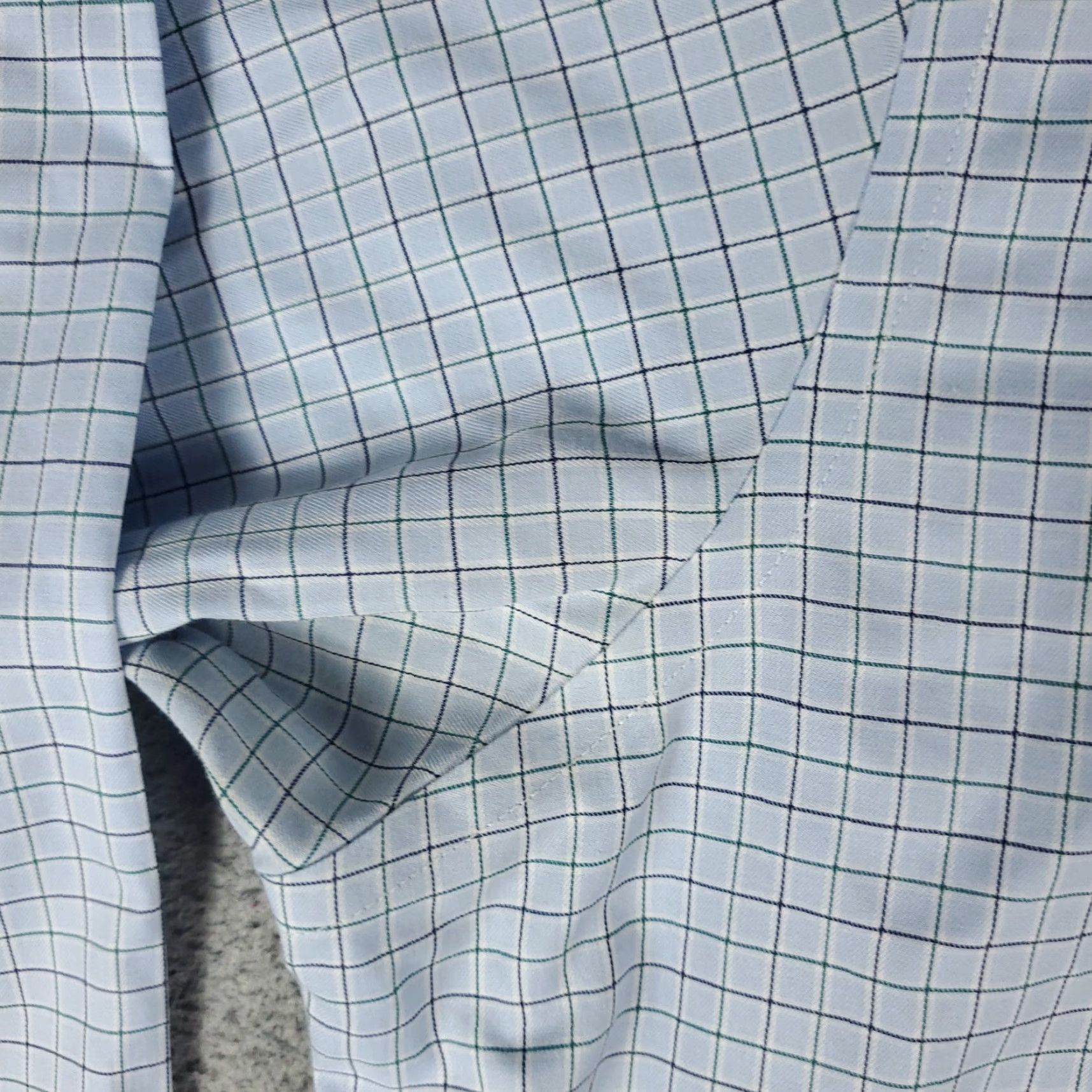 Brooks Brothers BROOKS BROTHERS Shirt Mens 17 Blue Check Regent Dress Button Up Long Sleeve Non-Iron Classic 100% Cotton Adult Regular Collar Point Men's Shirt Size 46R - 4 Thumbnail