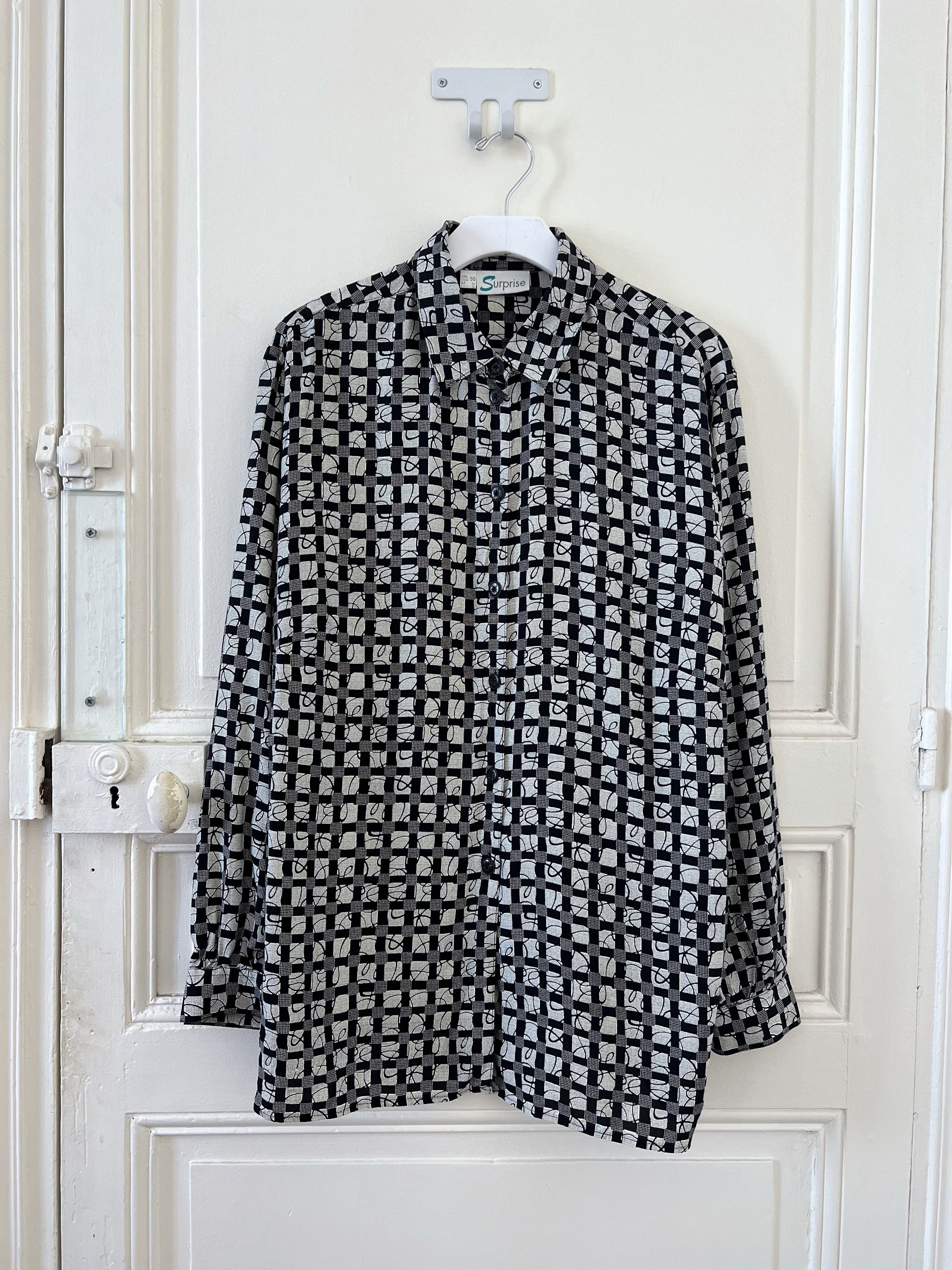Vintage Checkered Pattern Shirt Size US M / EU 48-50 / 2 - 1 Thumbnail