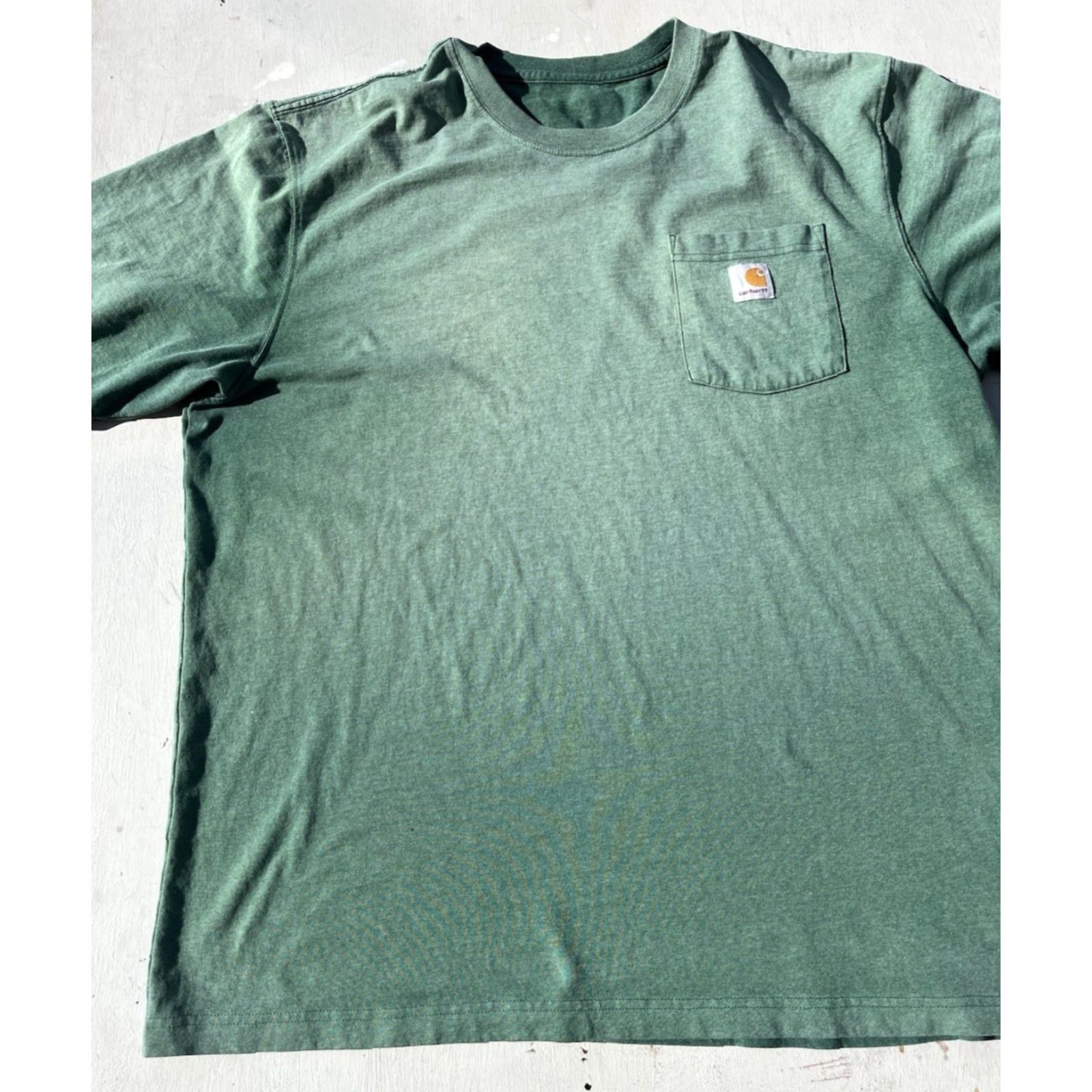 Carhartt Carhartt T-Shirt Green Logo Pocket XL Crew Loose Cotton Workwear Street Men Size US XL / EU 56 / 4 - 4 Thumbnail