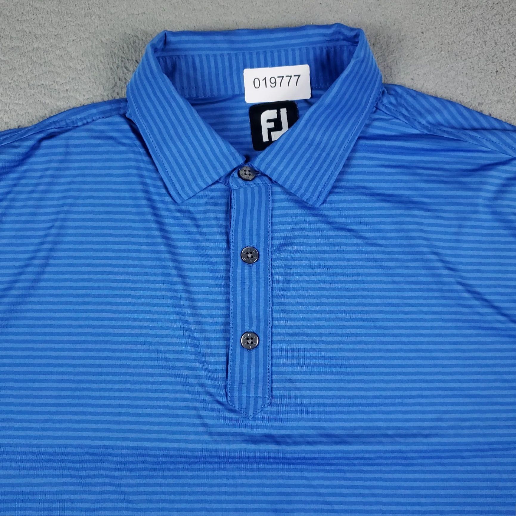 Footjoy FJ Polo Shirt Mens XL Blue Striped Golf Short Sleeve Shirt Polo Size US XL / EU 56 / 4 - 2 Thumbnail