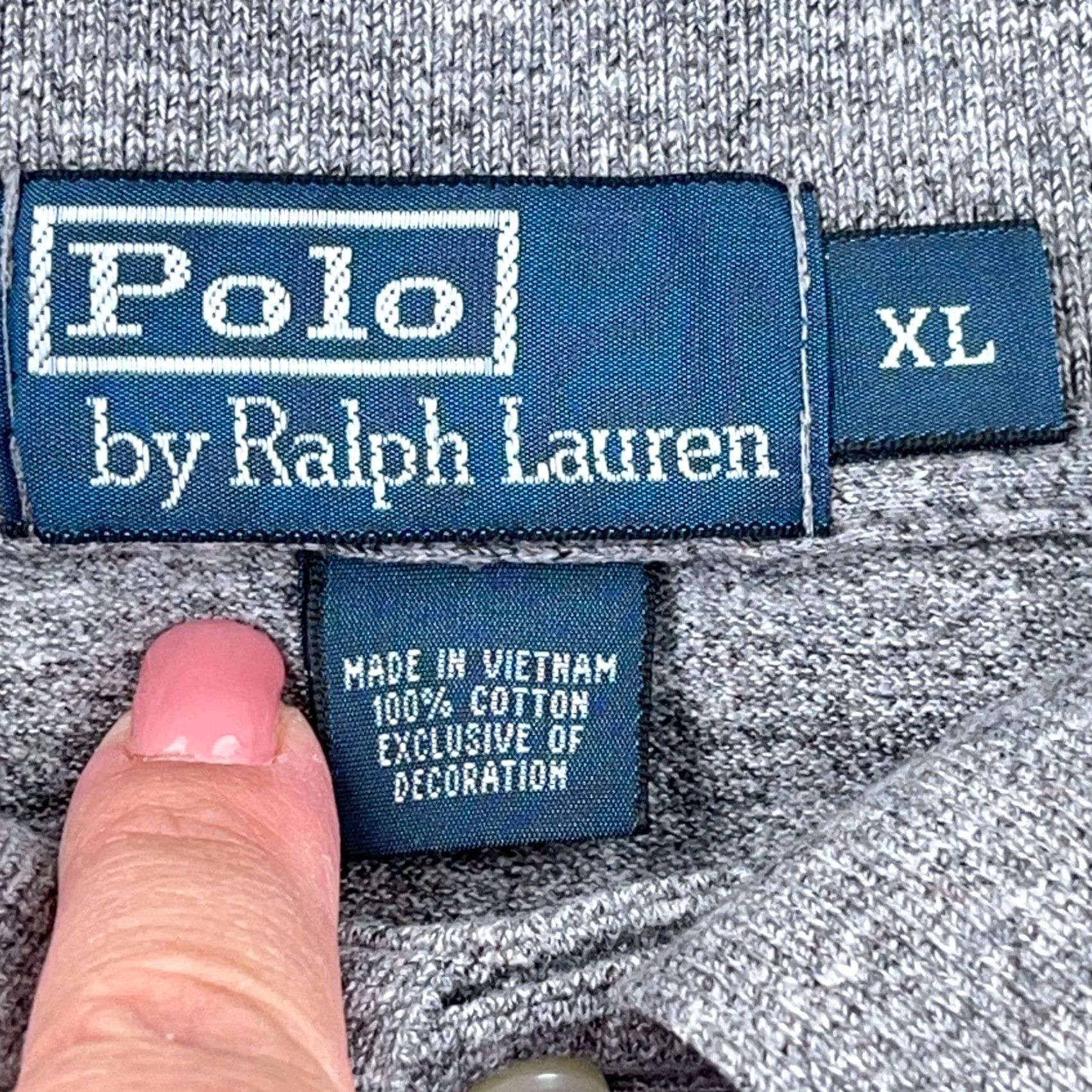 Polo Ralph Lauren VINTAGE Ralph Lauren Polo Shirt Men XL Long Sleeve Rugby Gray Green 2000s Classic Preppy Size US XL / EU 56 / 4 - 3 Thumbnail