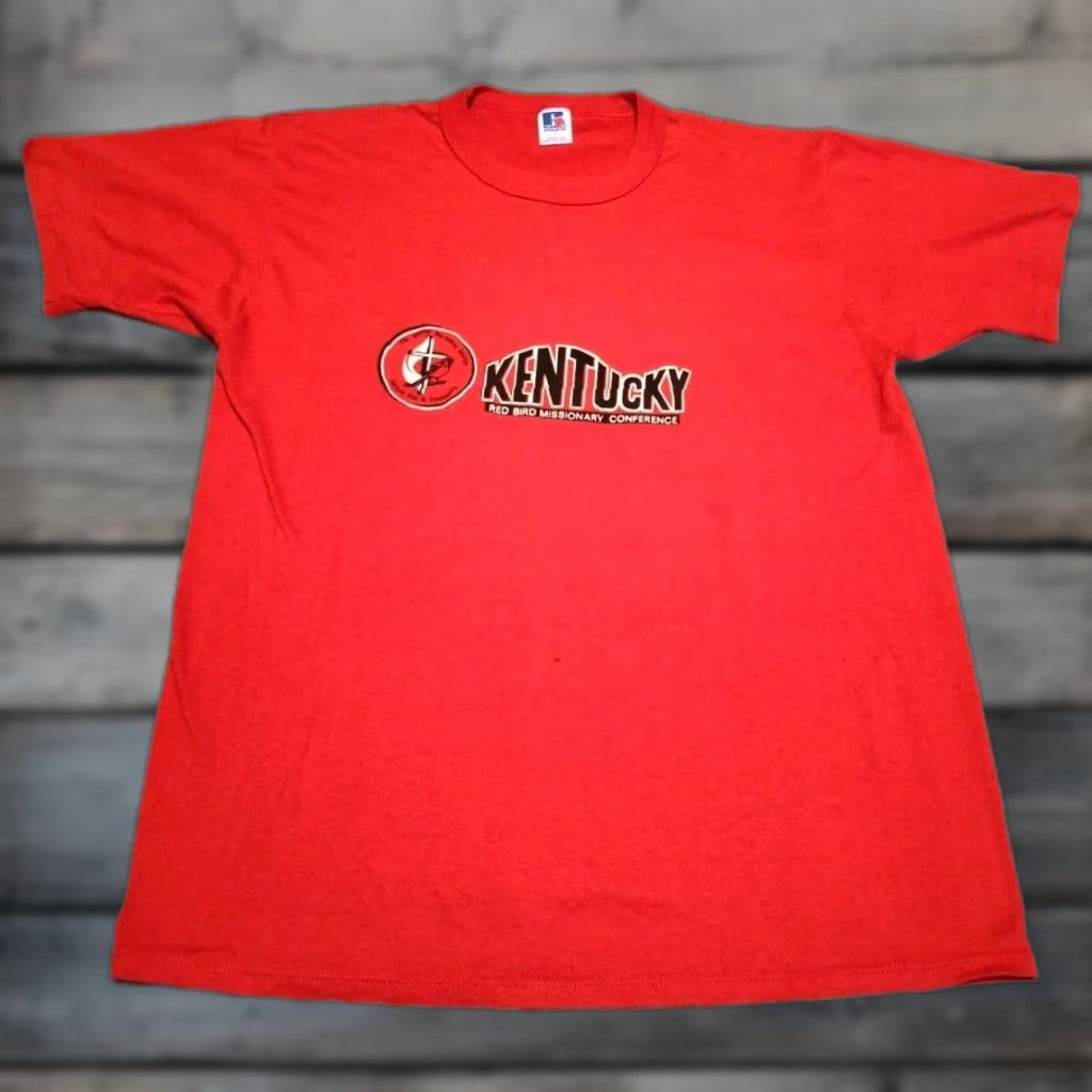 Vintage **Vtg Russell Kentucky Red Bird Missionary Conference T-Shirt USA L** User: **Vtg Russell Kentucky Red Bird Missionary Conference T-Shirt USA L** Size US L / EU 52-54 / 3 - 1 Thumbnail