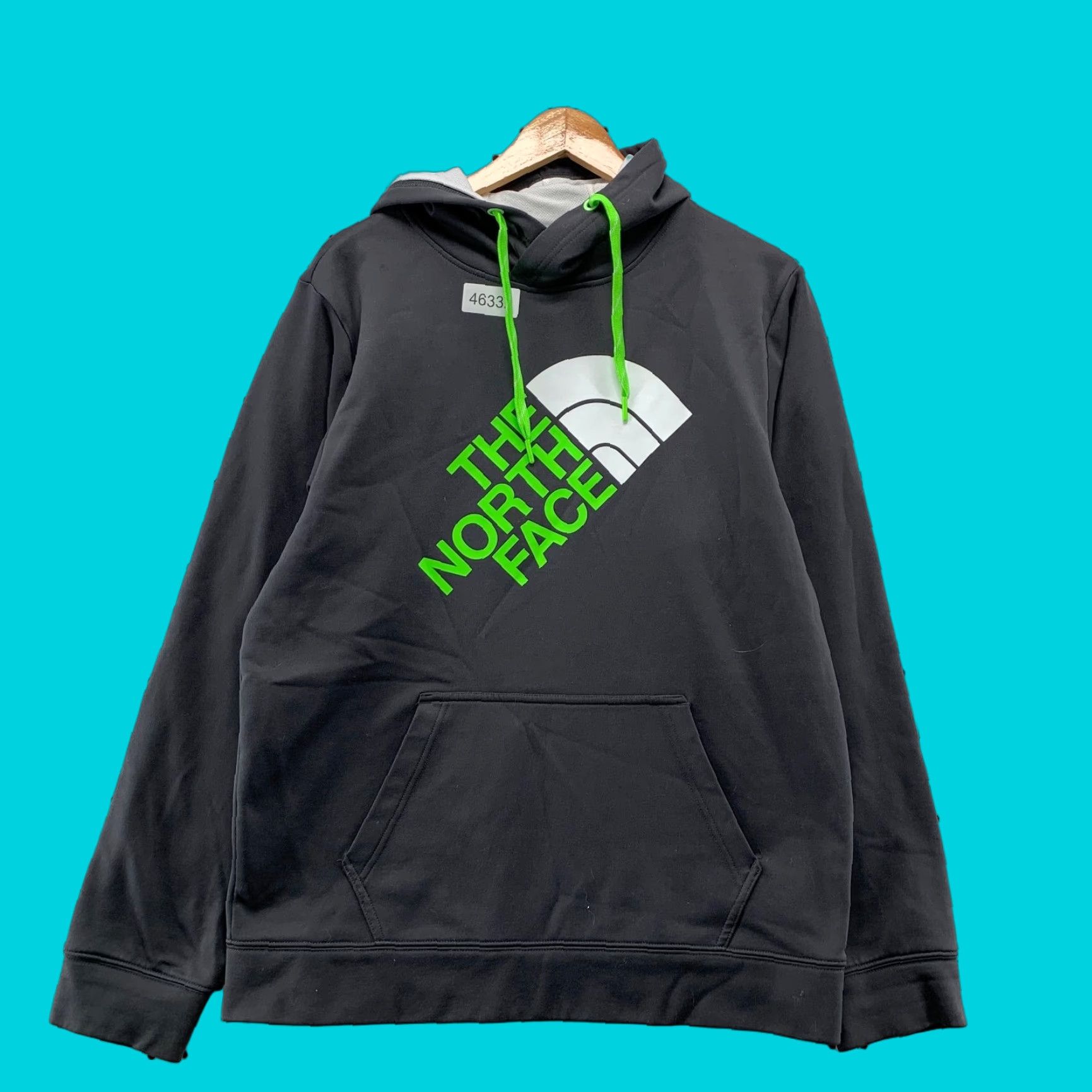 The North Face North Face Hoodie Sweatshirt Mens Medium Gray Neon Green Logo Hooded Fleece Size US M / EU 48-50 / 2 - 1 Thumbnail