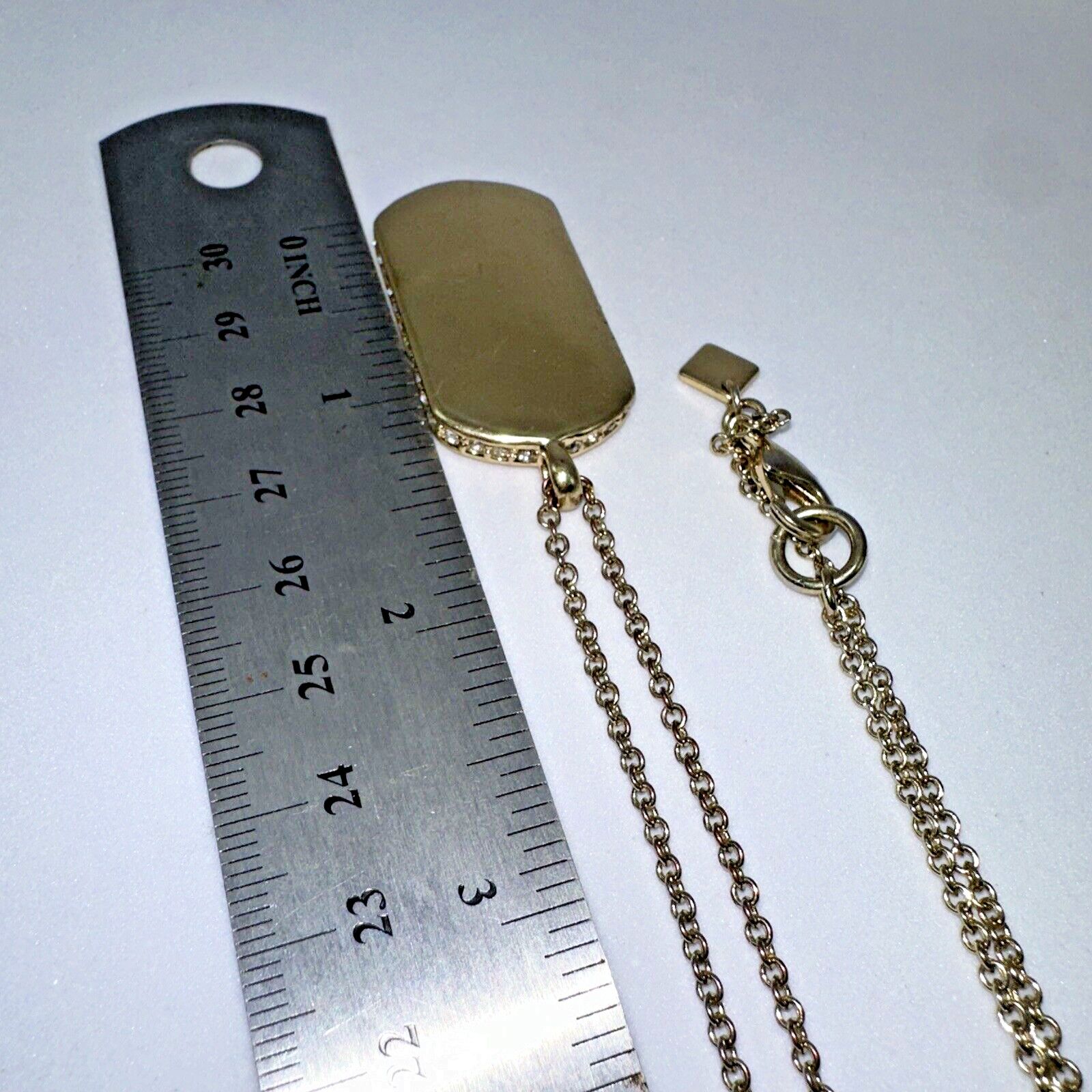 Banana Republic Banana Republic Marked Dog Tag I.D. Gold Rhinestone Necklace Size ONE SIZE - 8 Thumbnail