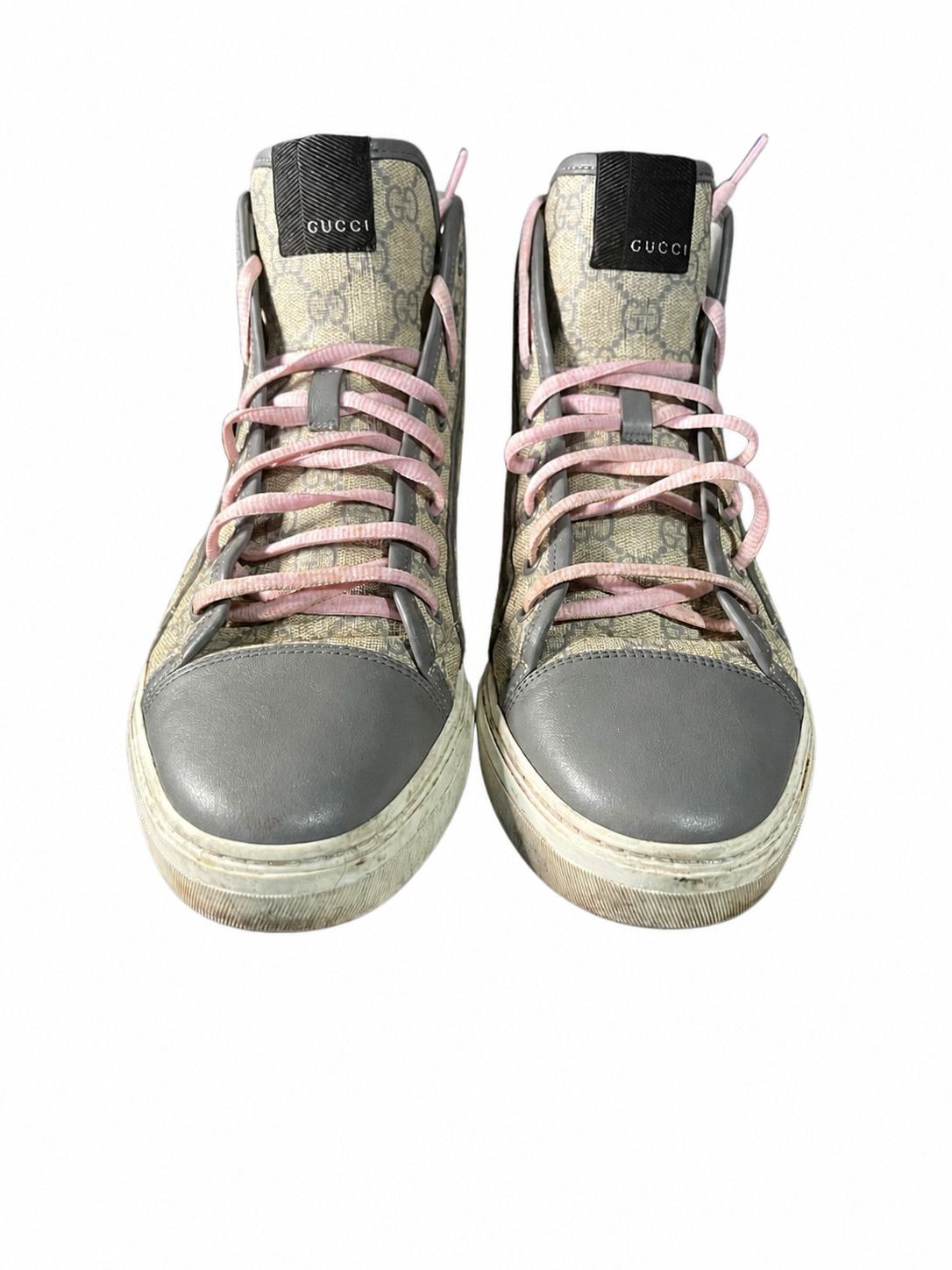Gucci Gucci GG Supreme Beige Pink High Top SZ 9.5 Size US 9.5 / EU 42-43 - 4 Thumbnail
