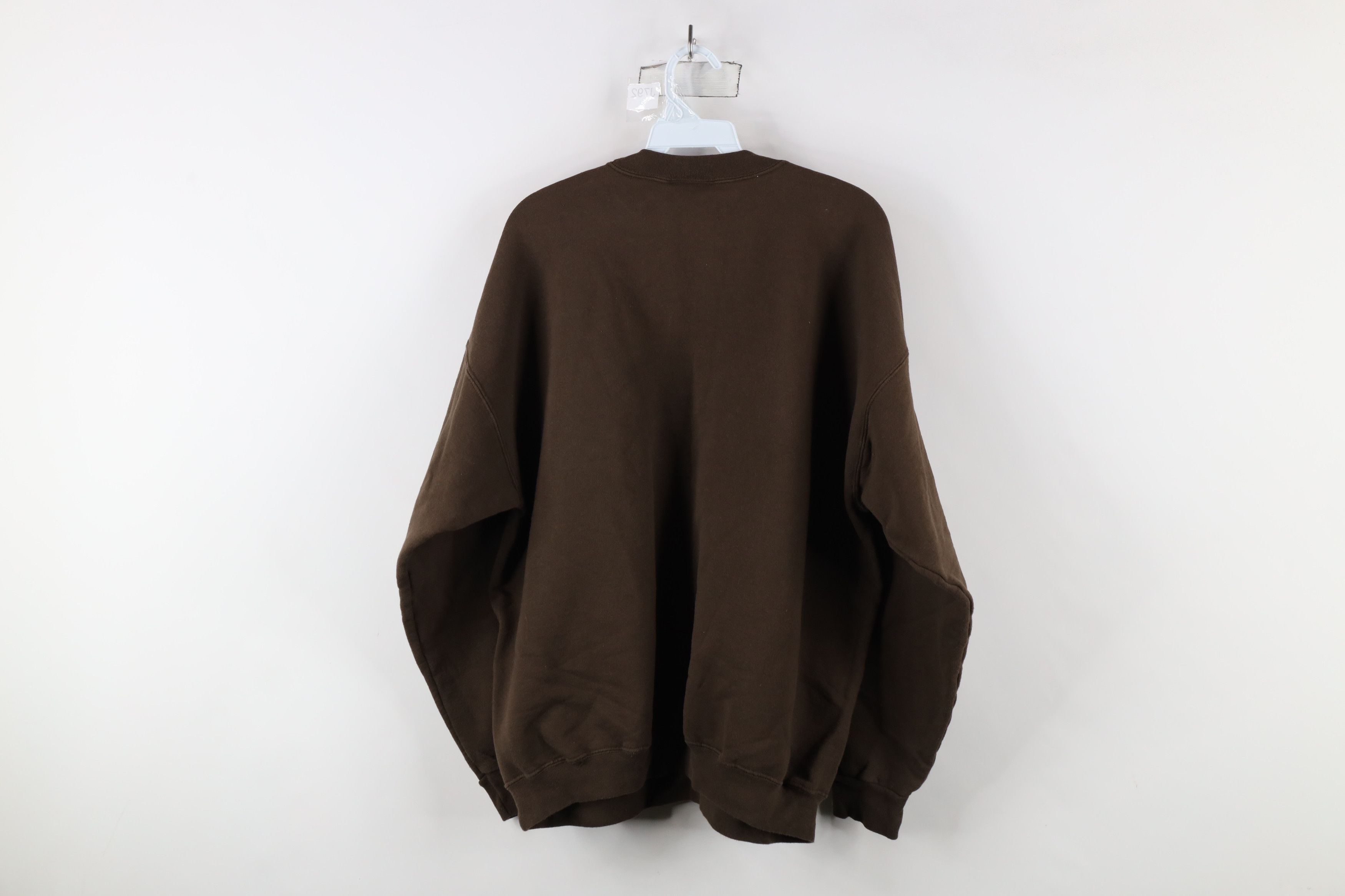 Vintage Vintage 90s Streetwear Faded Blank Crewneck Sweatshirt Brown Size US L / EU 52-54 / 3 - 7 Thumbnail
