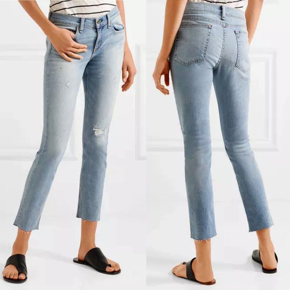 Rag & Bone Rag & Bone Dre Capri Skinny Cropped Raw Hem Distressed Jean Size 25" / US 0 / IT 36 - 1 Thumbnail