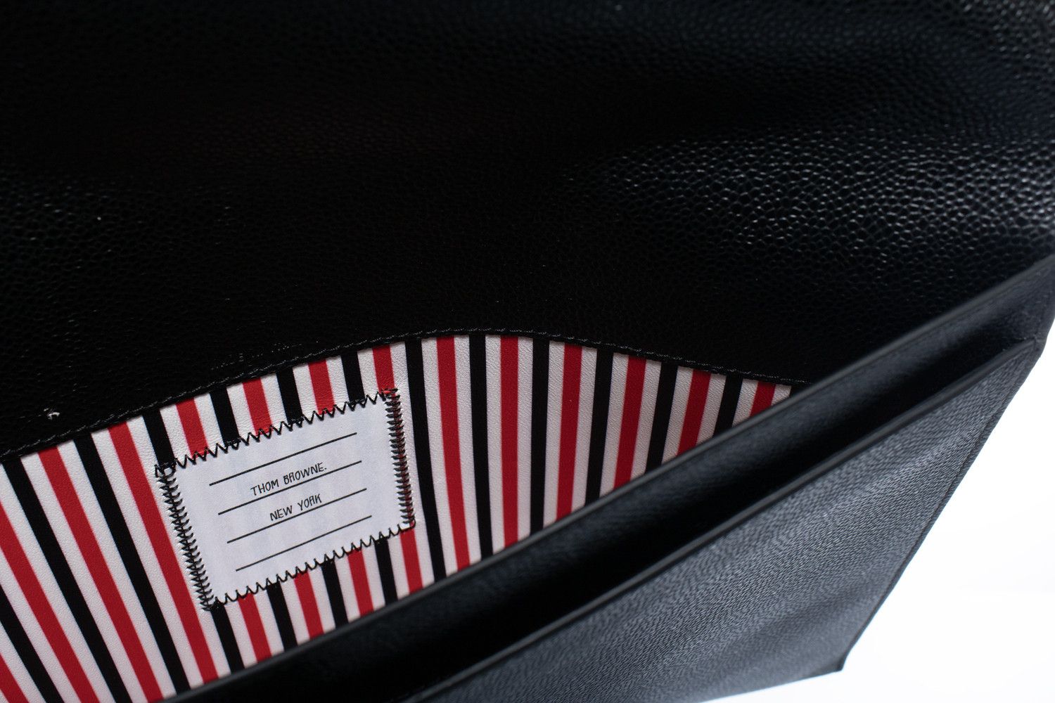 Thom Browne Thom Browne, pebbled leather clutch with wallet Size ONE SIZE - 6 Thumbnail
