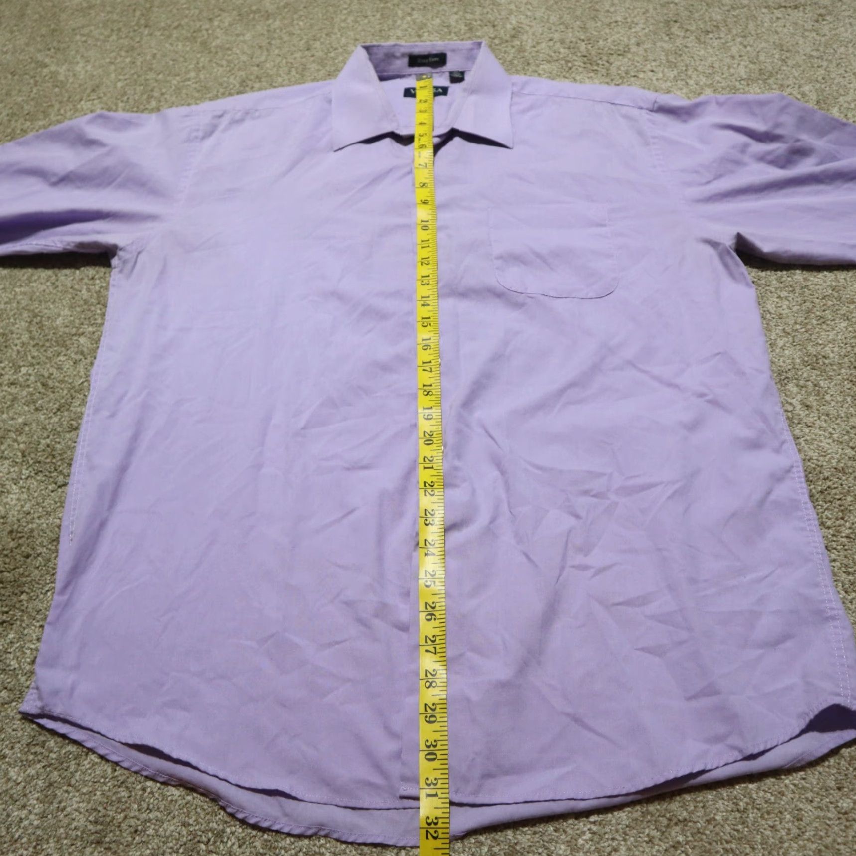 Versace Versa Shirt Button-Up Long Sleeve Purple Mens 16.5 34/35 Regular Cotton Vintage No N/A Size US XL / EU 56 / 4 - 5 Thumbnail