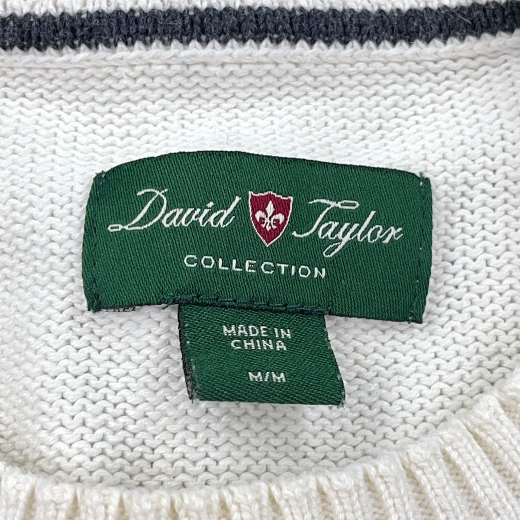 Vintage David Taylor Sweater Men M White Argyle Diamond Golf Grandpa VTG 80s 90s Retro Streetwear Pullover Crew Neck Mens Size US M / EU 48-50 / 2 - 3 Thumbnail
