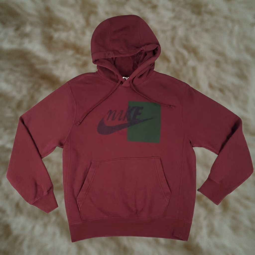 Nike Nike Hoodie Mens Size S Burgundy Pullover Sweatshirt Mock Neck Logo Swoosh Size US S / EU 44-46 / 1 - 1 Thumbnail