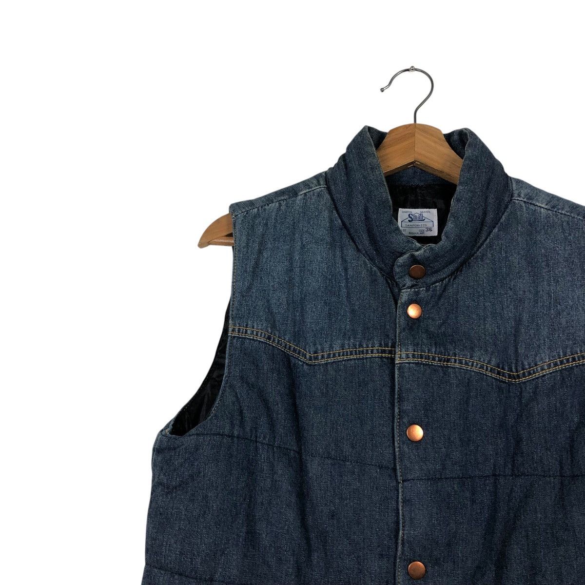 Japanese Brand Classic USA-Made Work Vest — Sanforized Denim Copper Buttons Size US M / EU 48-50 / 2 - 8 Thumbnail