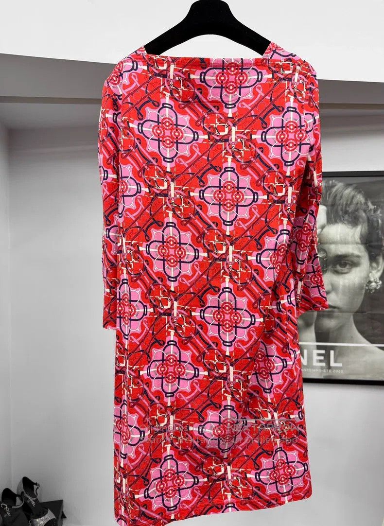Hermes Hermes Red printed long-sleeve dress Size XXS / US 00 / IT 34 - 3 Thumbnail