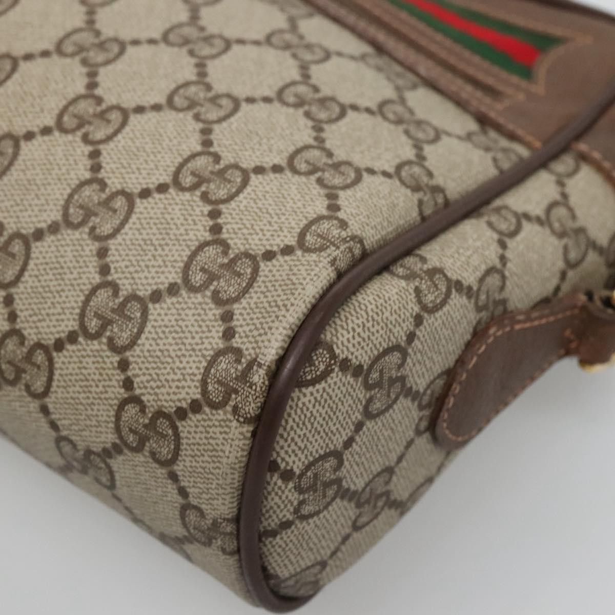 Gucci GUCCI GG Supreme Web Sherry Line Bag Pvc Beige Gold 56 02 Size ONE SIZE - 10 Thumbnail