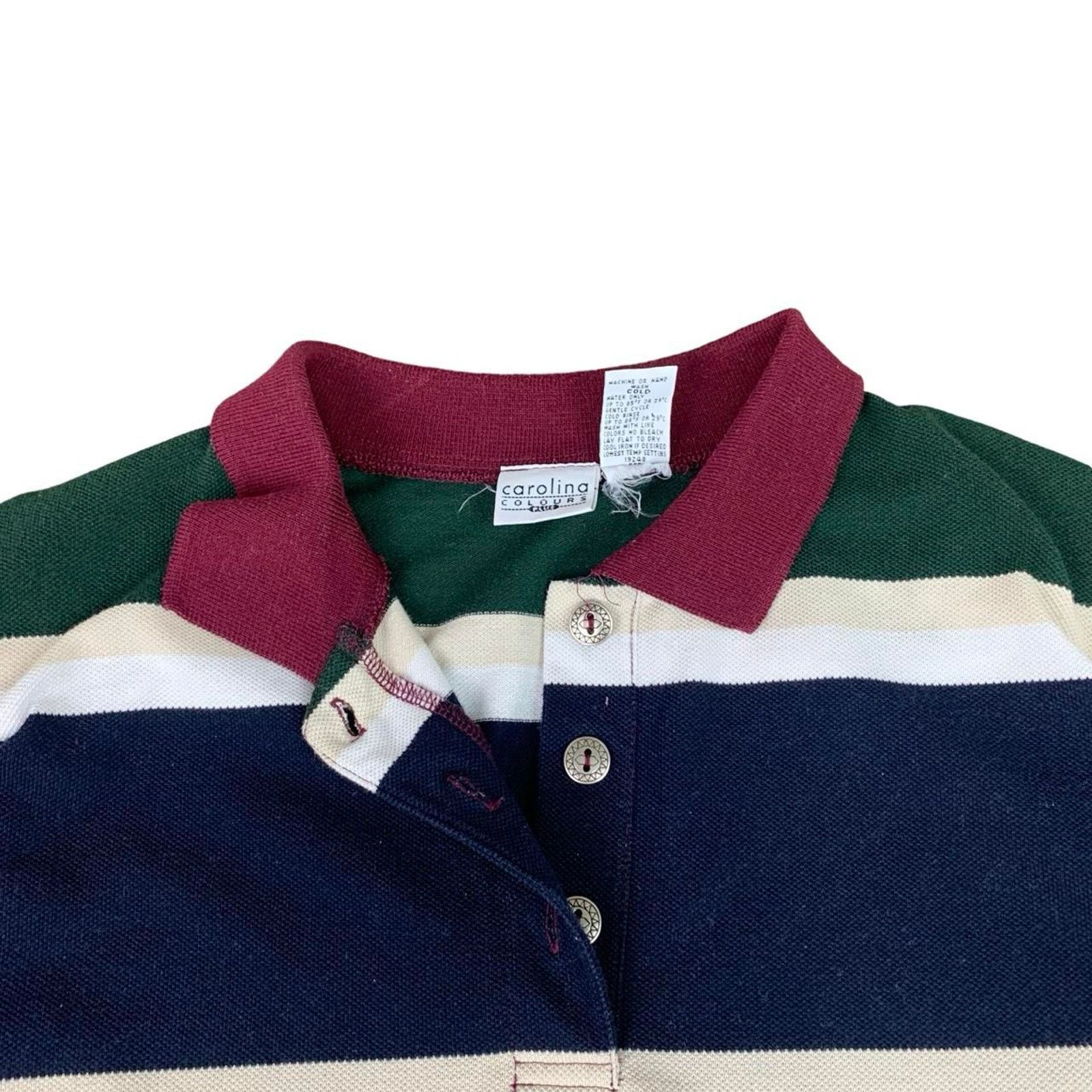 American Retro × Vintage Vintage 90s Striped Retro Long Sleeve Polo Shirt Size L / US 10 / IT 46 - 3 Thumbnail