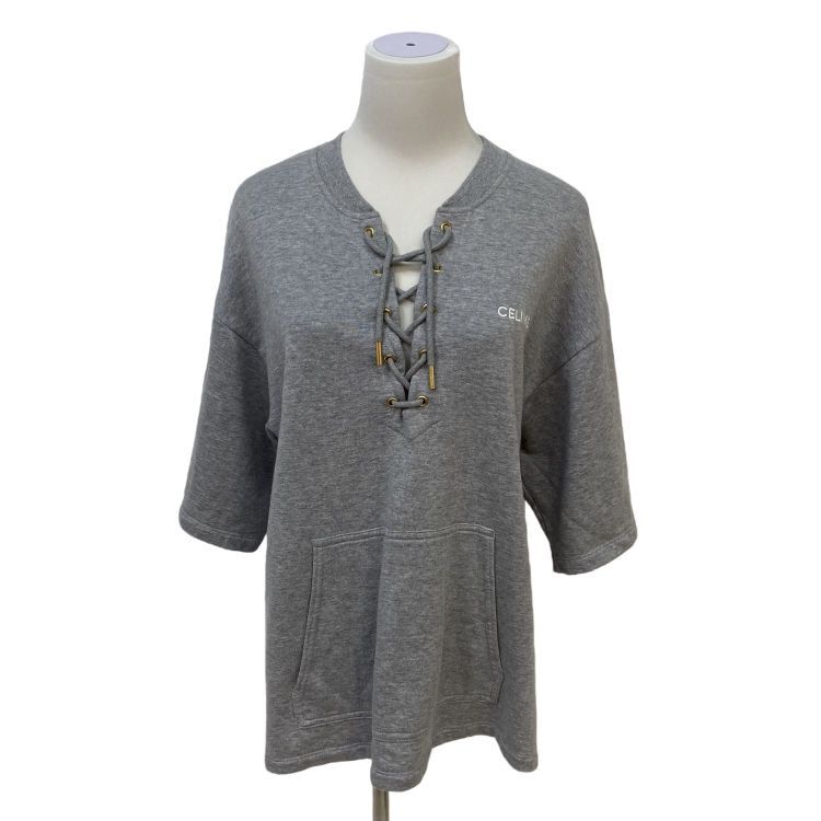 Celine Céline Lace-Up Logo Sweatshirt Size XS Size XS / US 0-2 / IT 36-38 - 1 Thumbnail