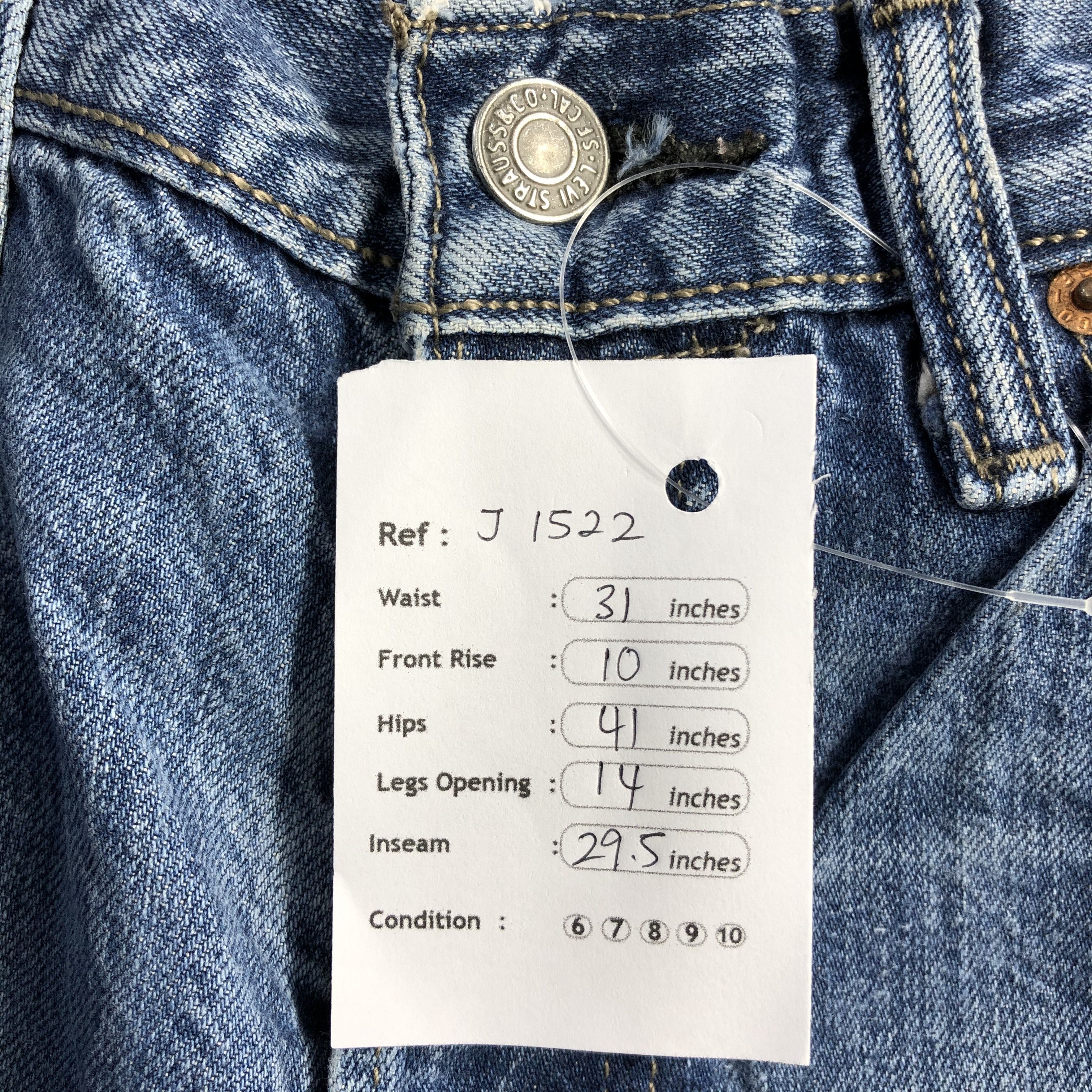 Levi's Vintage Blue Wash Levis 501 Jeans-J1522 Size US 31 - 15 Thumbnail