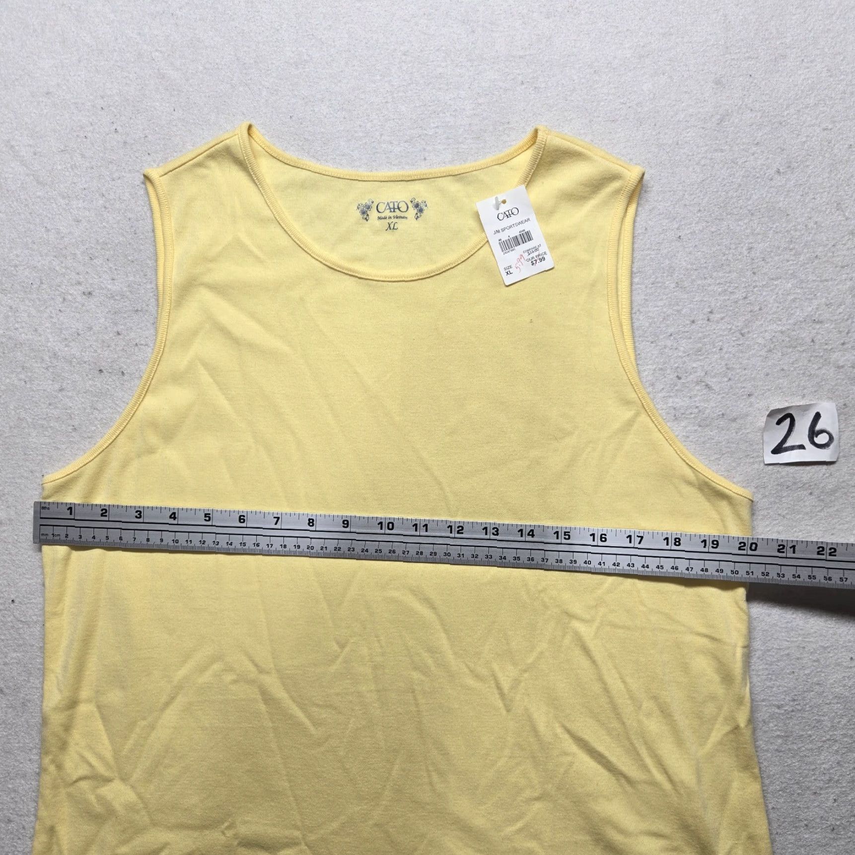 Vintage Cato Shirt Blouse Yellow XL Women's Sleeveless Adult Size XL / US 12-14 / IT 48-50 - 4 Thumbnail