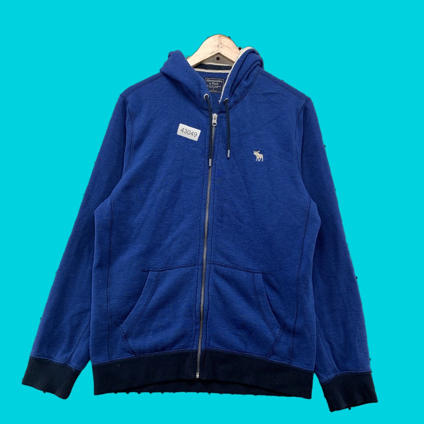 Abercrombie & Fitch VINTAGE Abercrombie & Fitch Hoodie Zip Sweatshirt Blue Mens Small Zip Hooded Size US S / EU 44-46 / 1 - 1 Thumbnail
