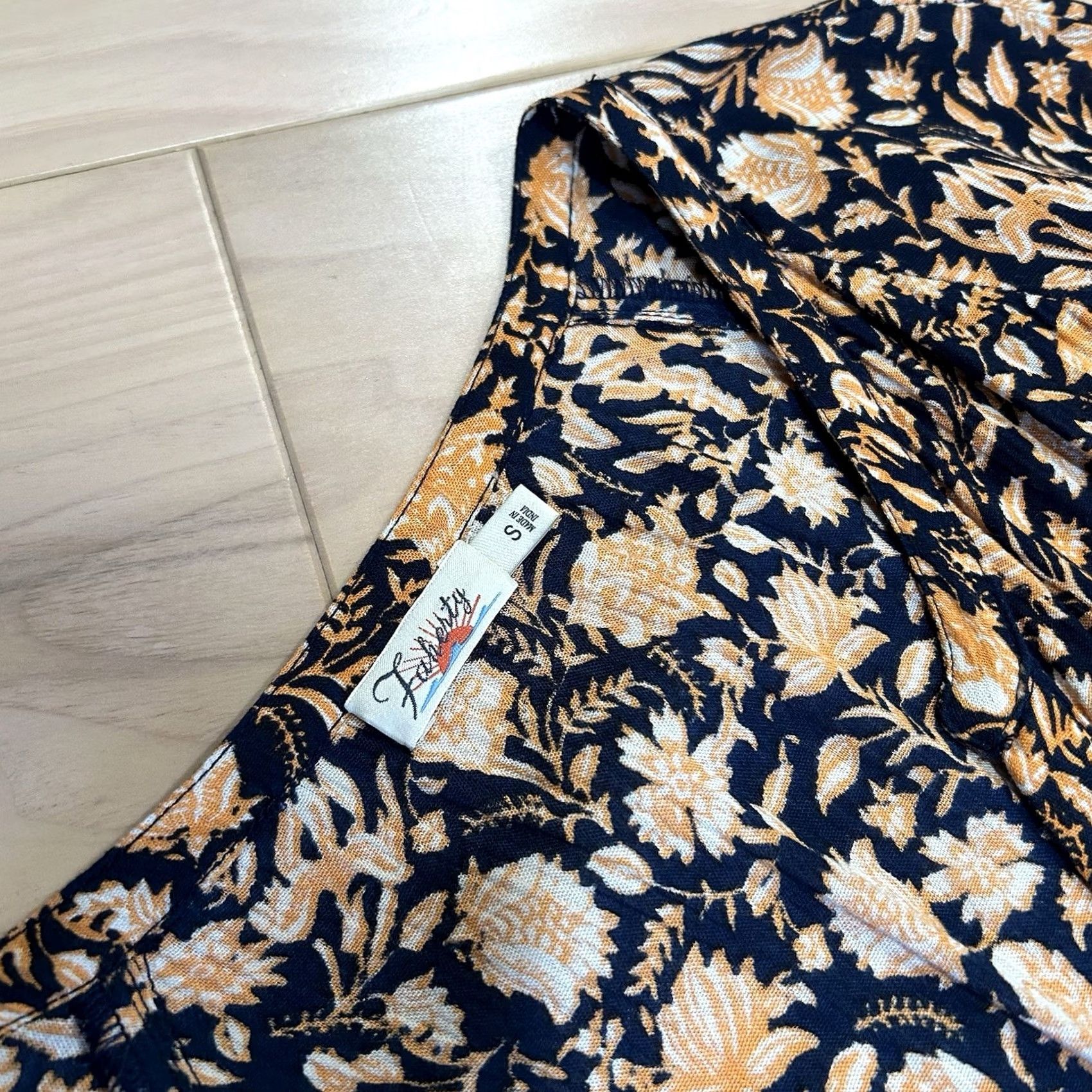 Faherty Faherty Montara Dress - Wanderlust Floral Blue Orange Womens S Mini Size S / US 4 / IT 40 - 4 Thumbnail
