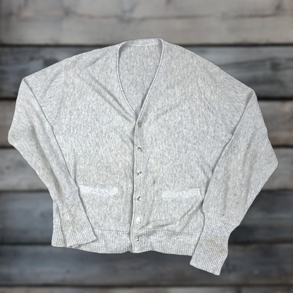 Vintage VINTAGE 80s Gray Cardigan Sweater Lightweight Indie Hipster Golf Men’s L Size US L / EU 52-54 / 3 - 1 Thumbnail