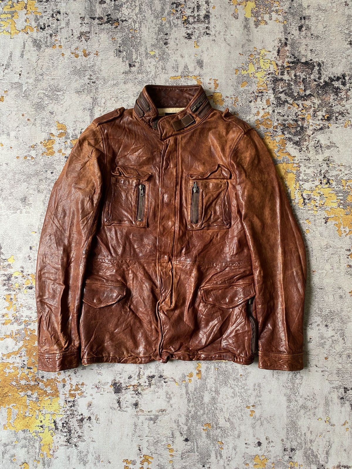 Leather Unlimited Japan Multipocket Patina Sheep Leather Jacket Size US M / EU 48-50 / 2 - 2 Thumbnail