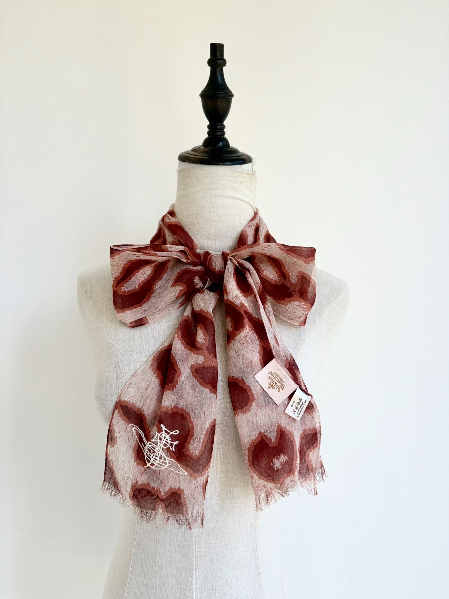 Vivienne Westwood Vivienne Westwood Vintage Orange Leopard Silk Scarf Size ONE SIZE - 1 Thumbnail