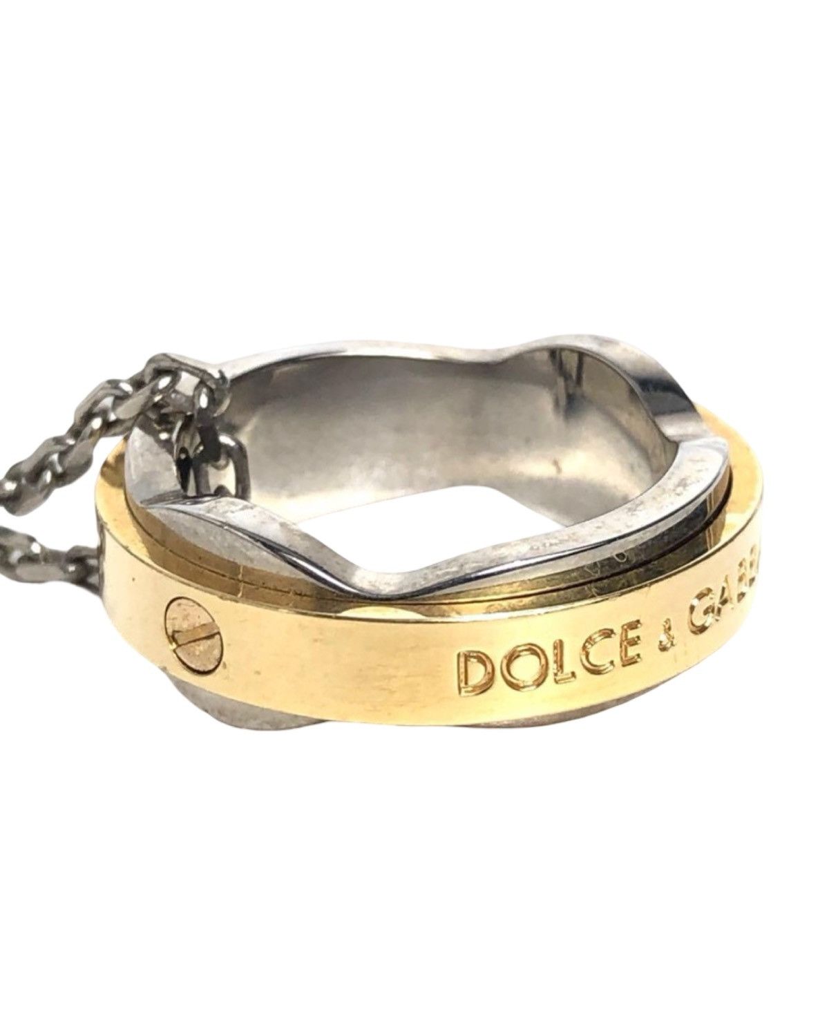 Dolce & Gabbana Two Tone Double Ring Necklace Size ONE SIZE - 2 Thumbnail