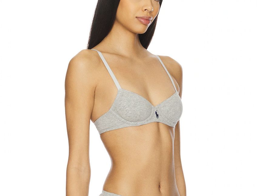 Polo Ralph Lauren Polo Ralph Lauren Modern Rib Demi Bra Heather Grey ( 34C ) Size S / US 4 / IT 40 - 1 Thumbnail