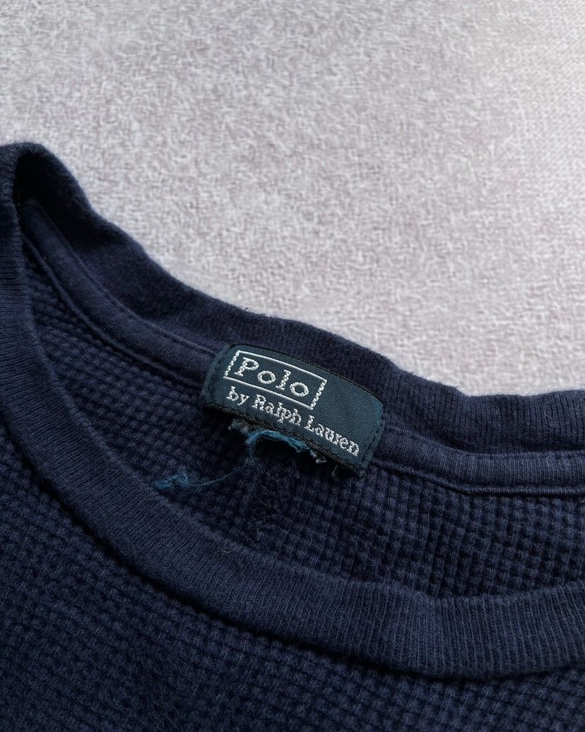 Polo Ralph Lauren × Vintage Vintage Polo Bear Ralph Lauren Waffle Sweater Y2K S Size US S / EU 44-46 / 1 - 3 Thumbnail