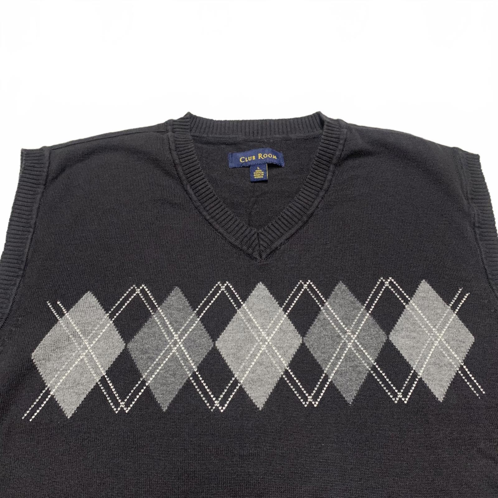 Club Room Club Room Men’s Size Large Black Argyle Sweater Vest Size US L / EU 52-54 / 3 - 4 Thumbnail
